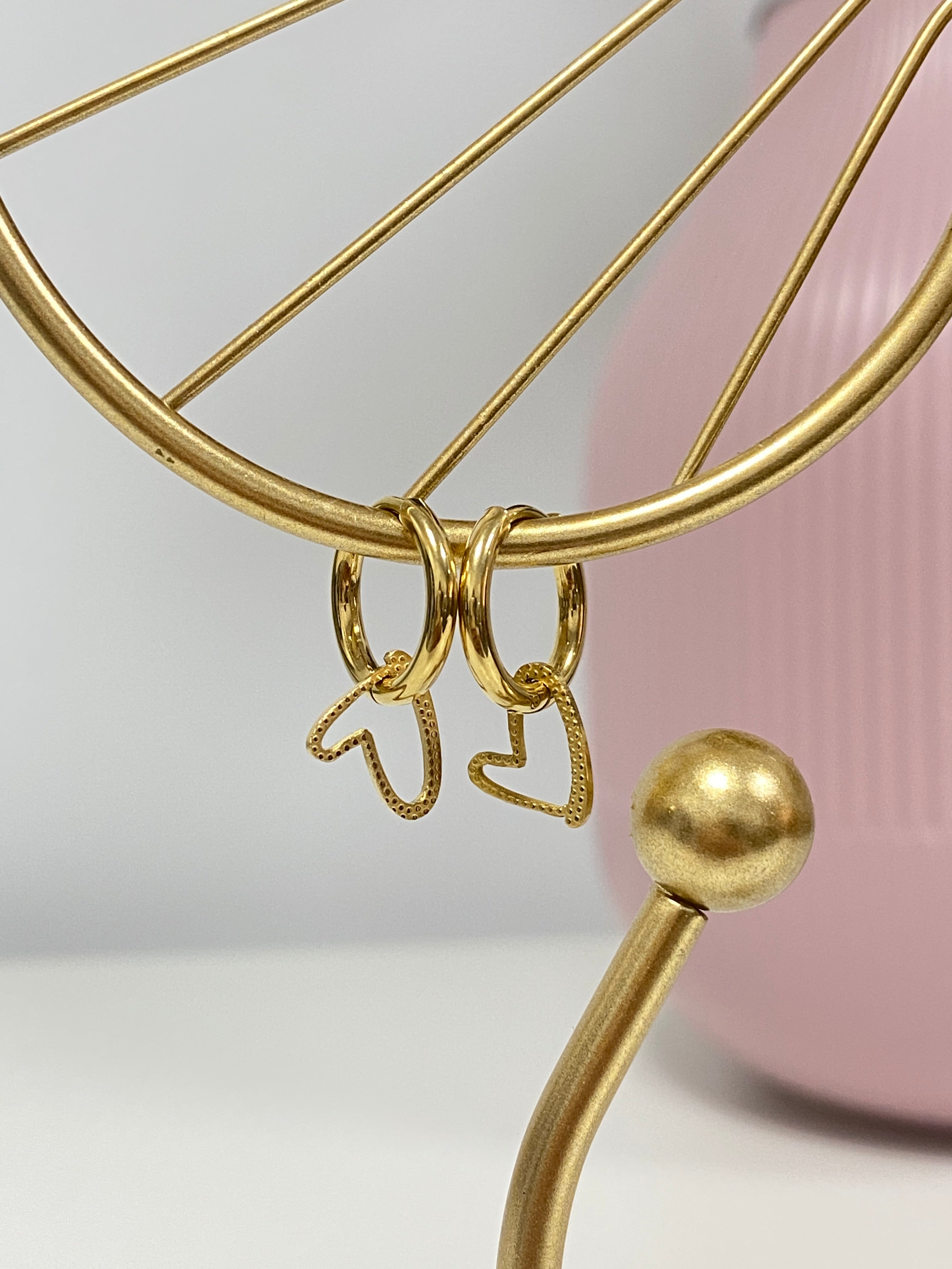 Aros mini corazón silueta