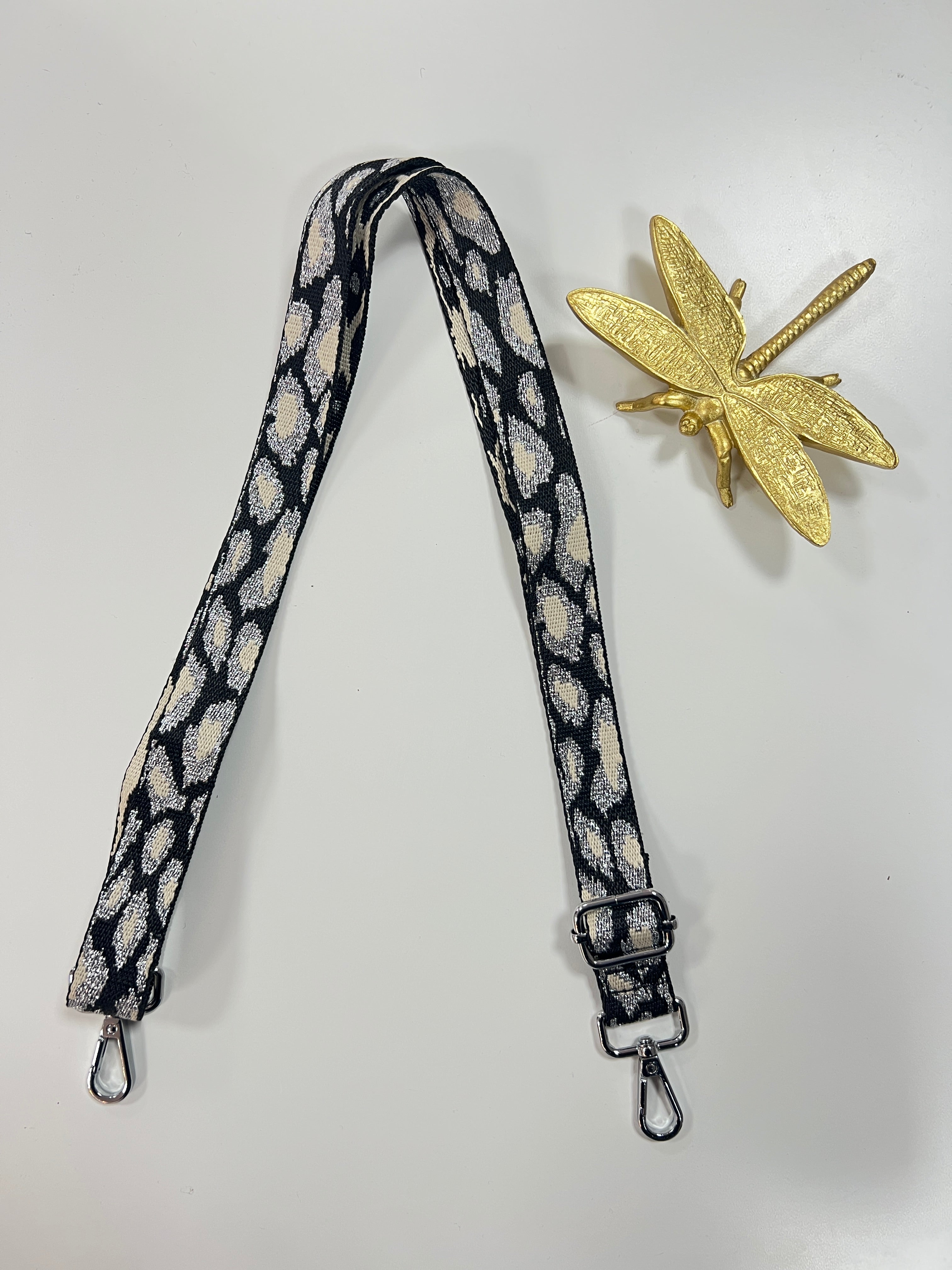 Correa print gris brillo