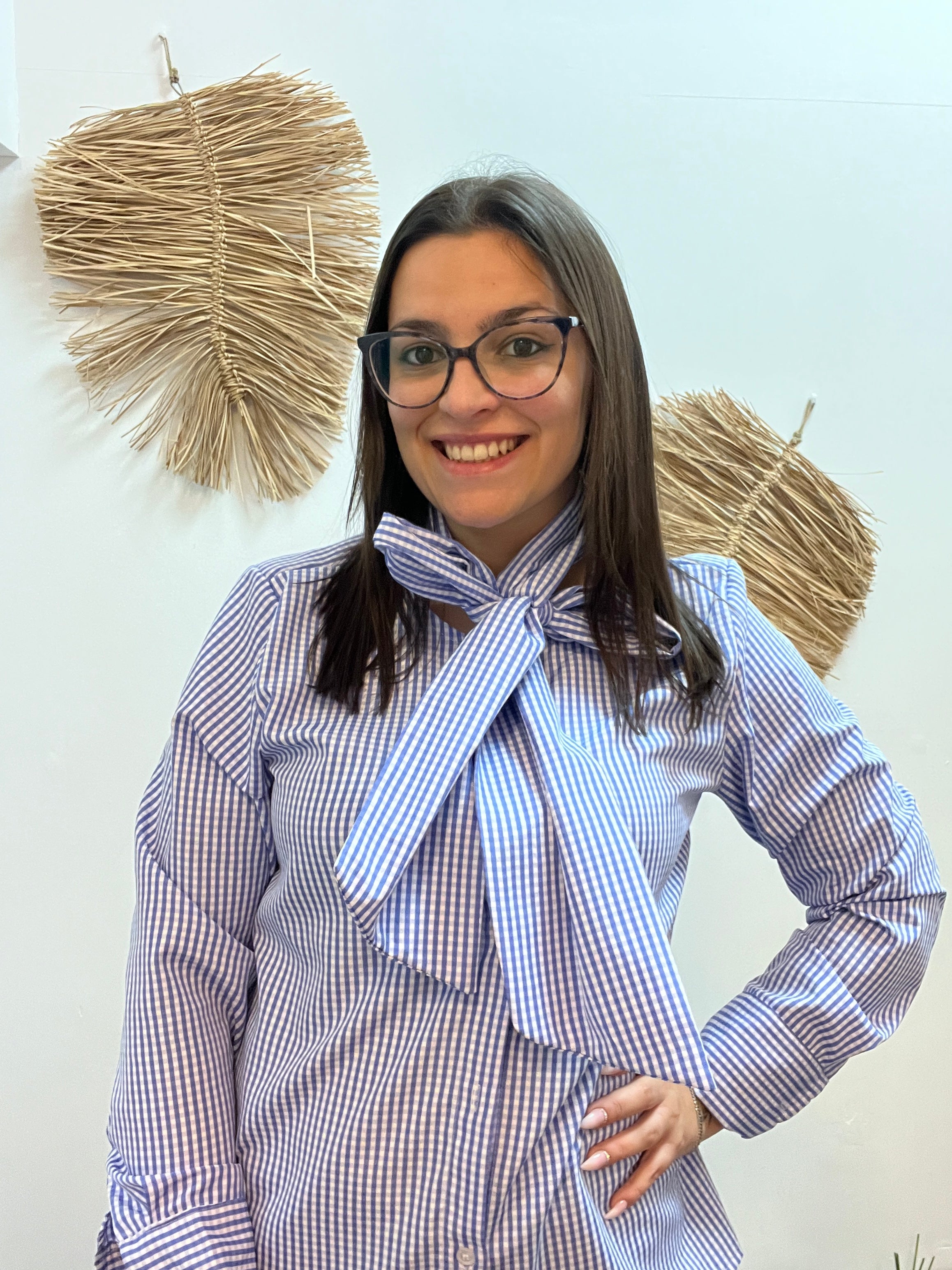 Blusa vichy maxi lazo