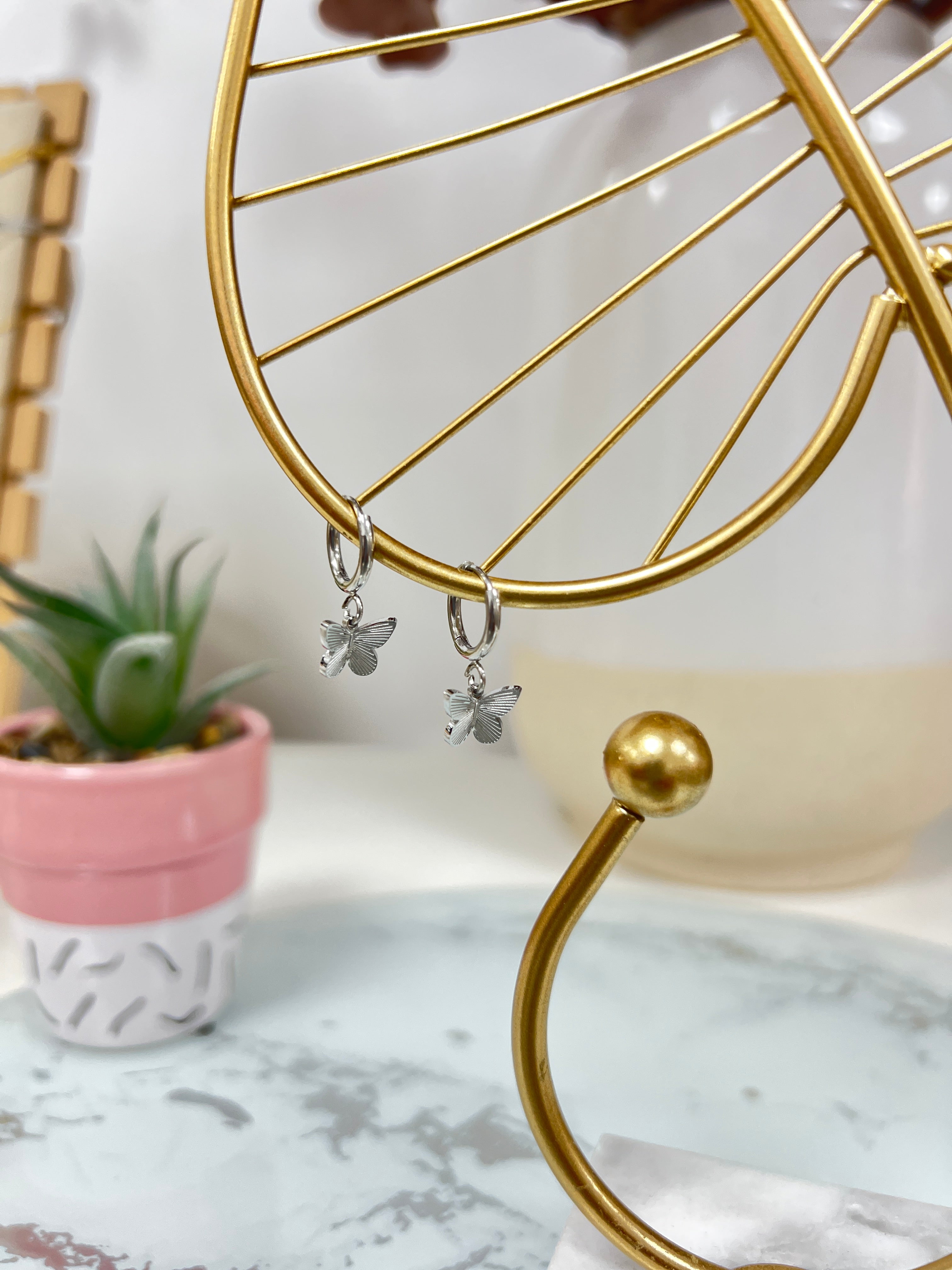 Pendientes Aro Mariposa Pequeña