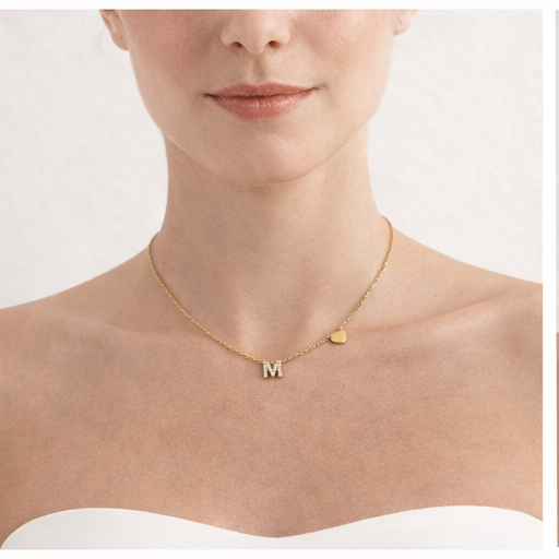 Collar inicial circonitas blancas