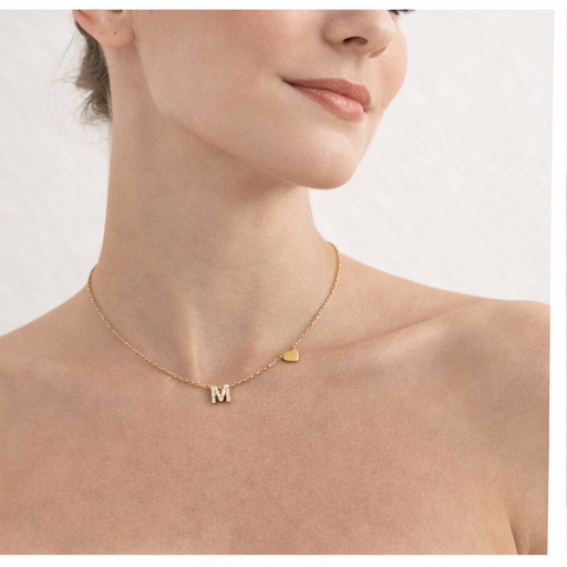 Collar inicial circonitas blancas