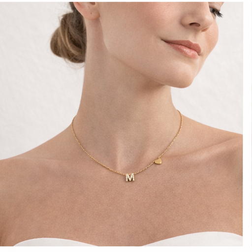 Collar inicial circonitas blancas