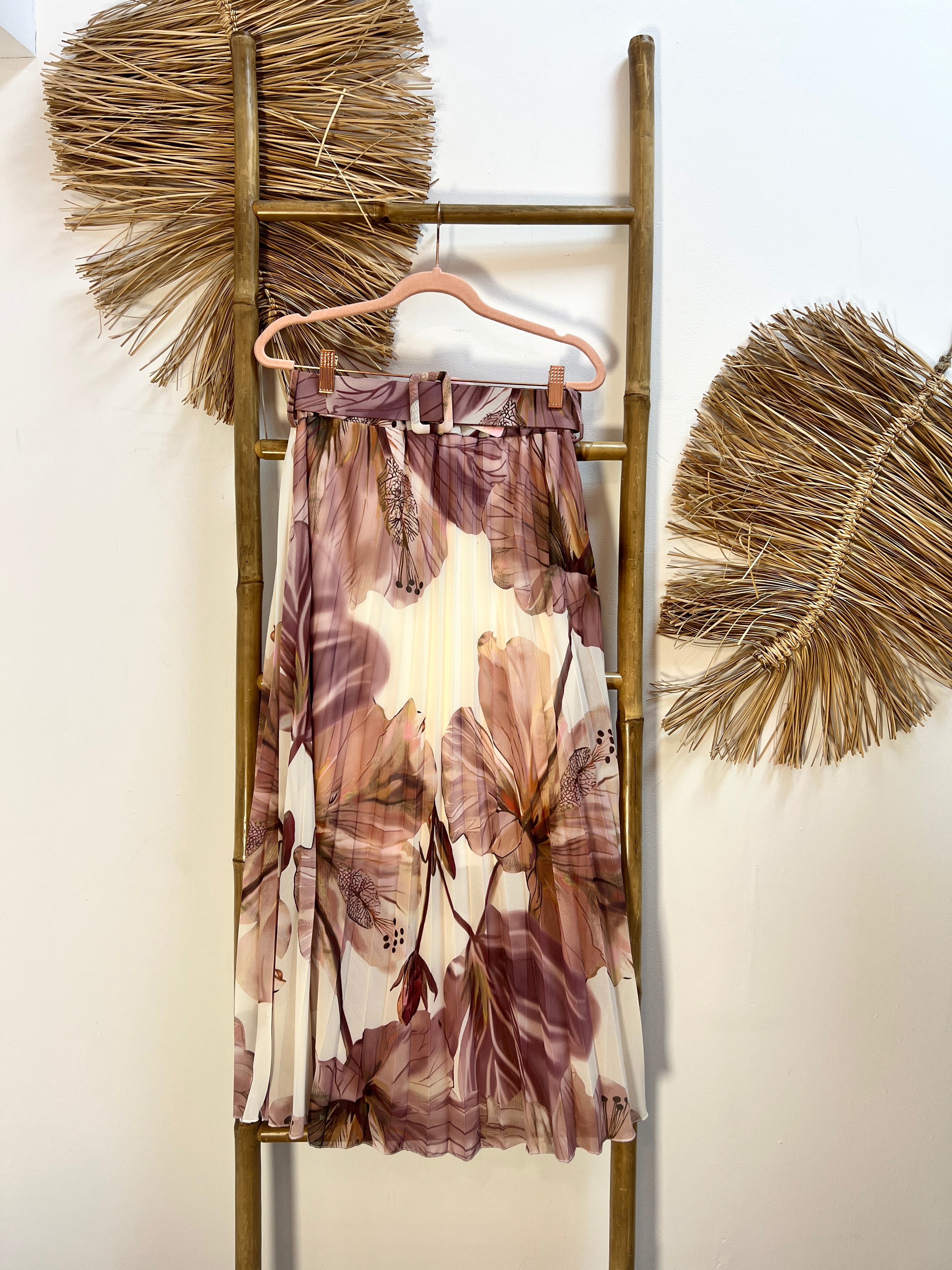 Falda plisada flores