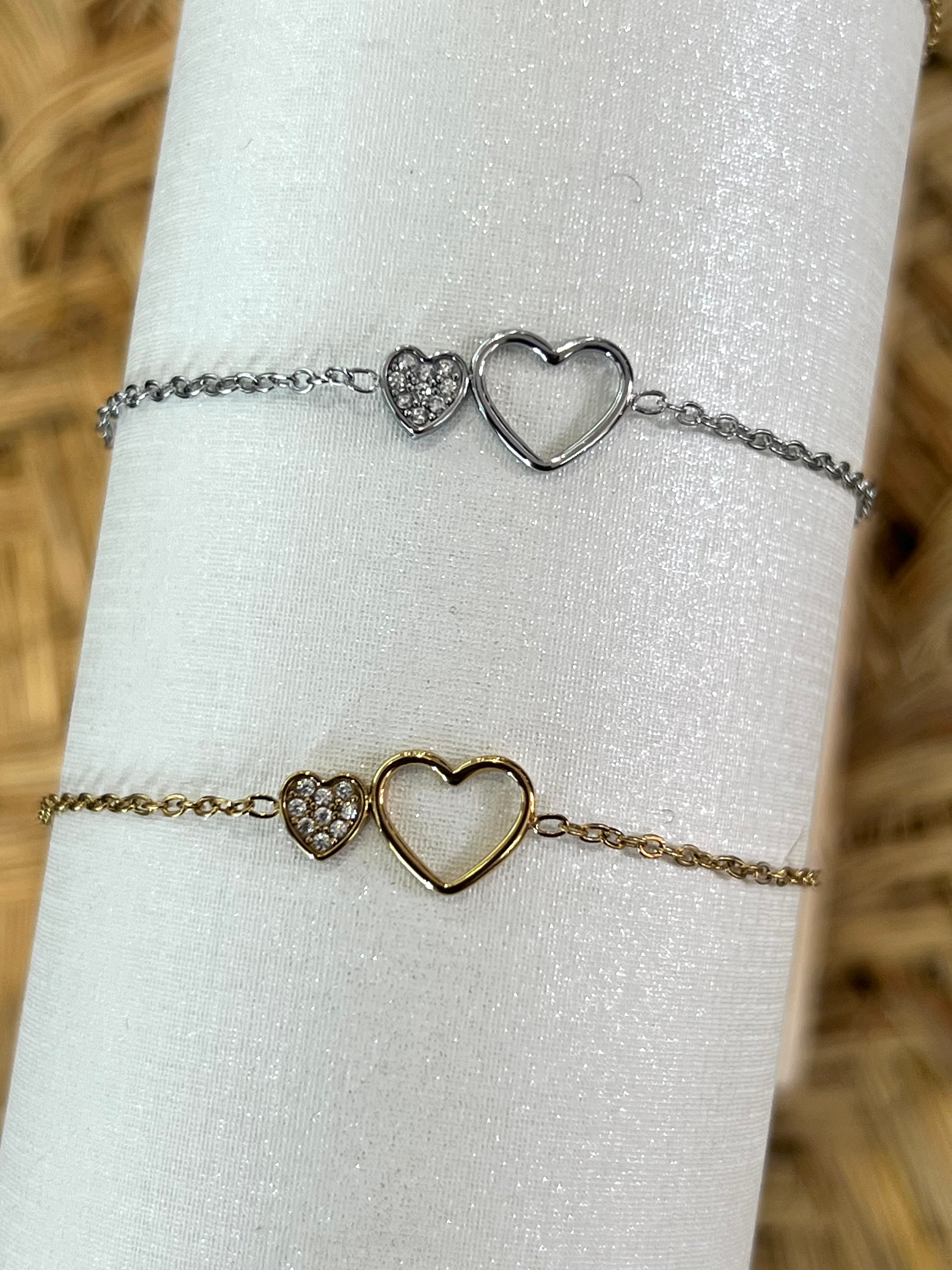 Pulsera doble corazon