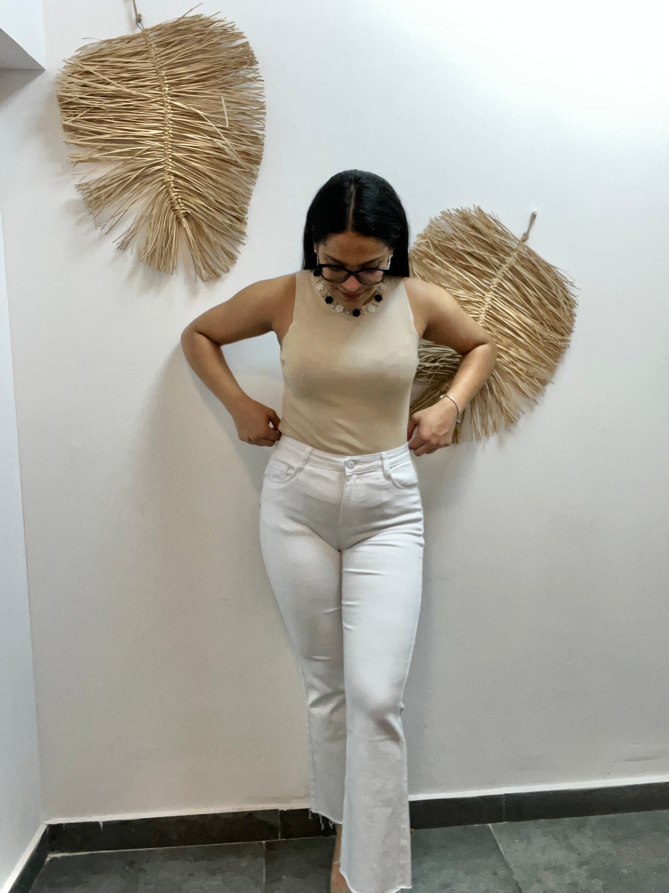 Jeans Flared Blanco