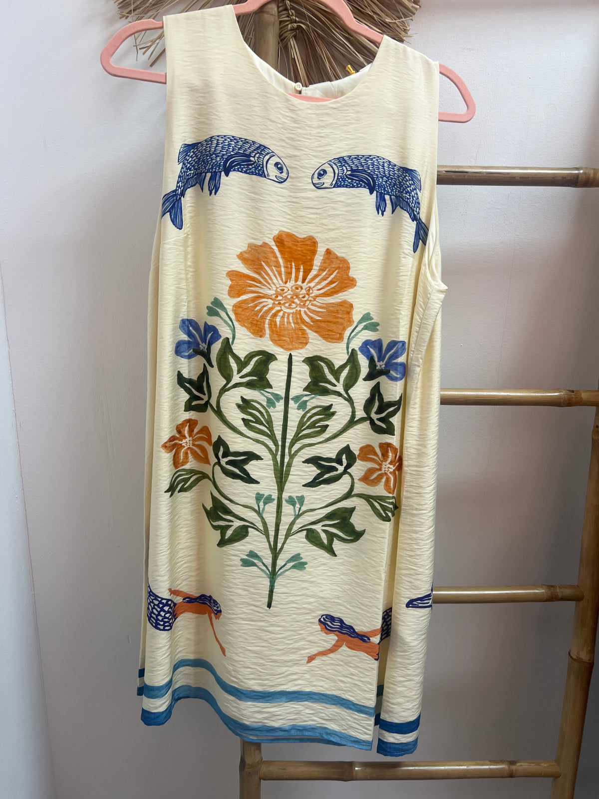 Vestido corto con estampado Palm & Mermaid CF
