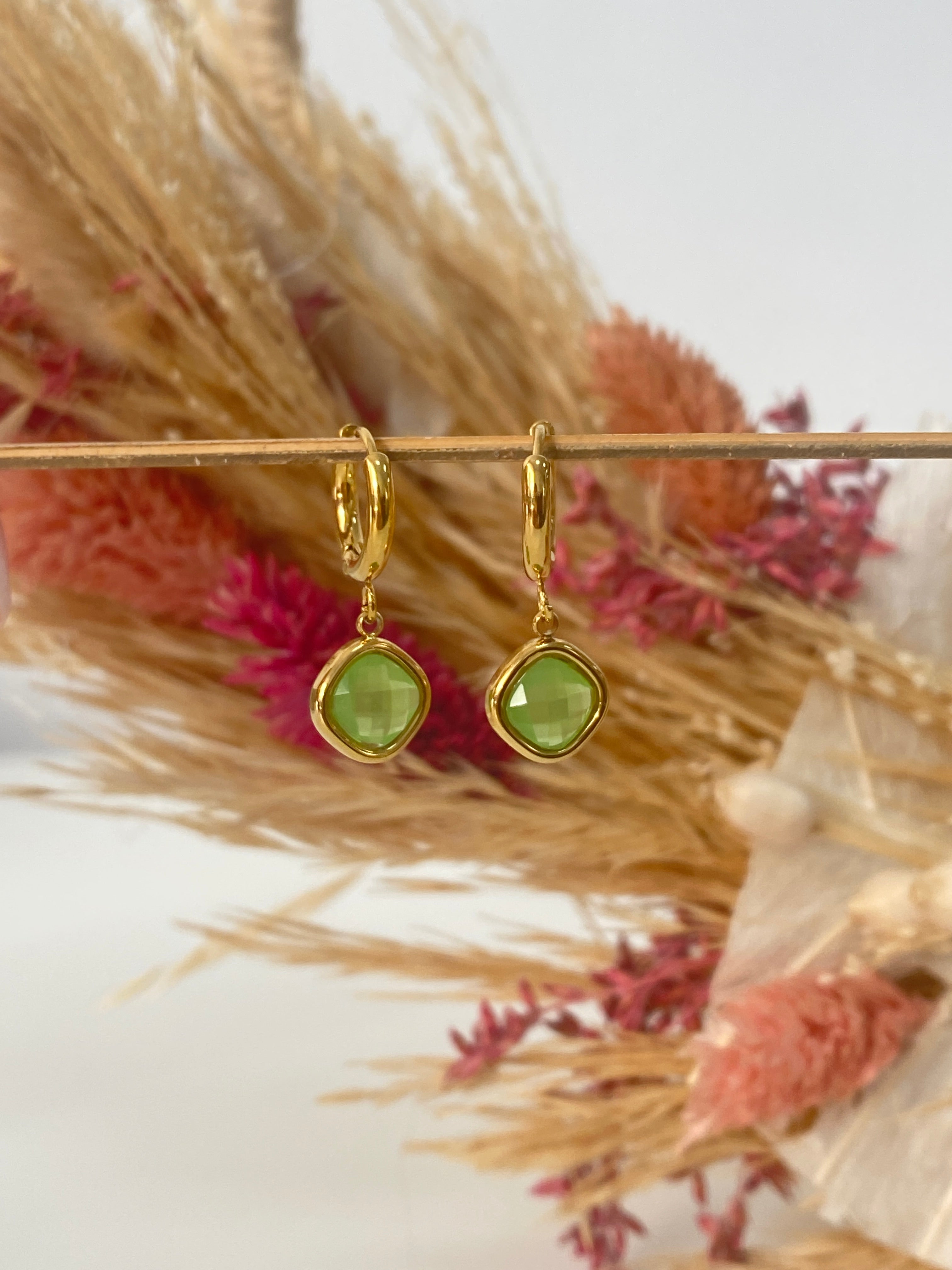 Pendientes Jimena verde menta