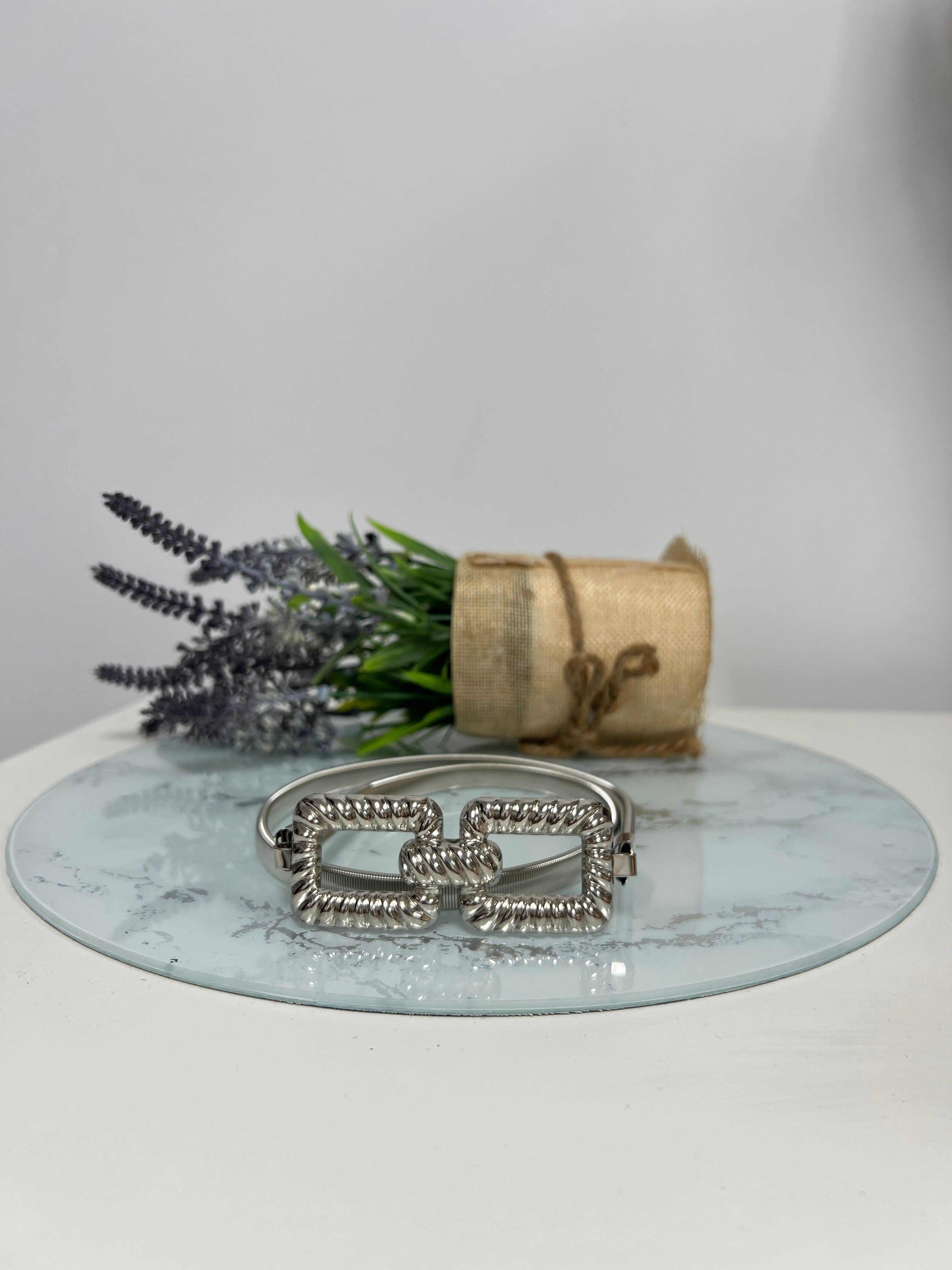 Cinturón doble cuadro