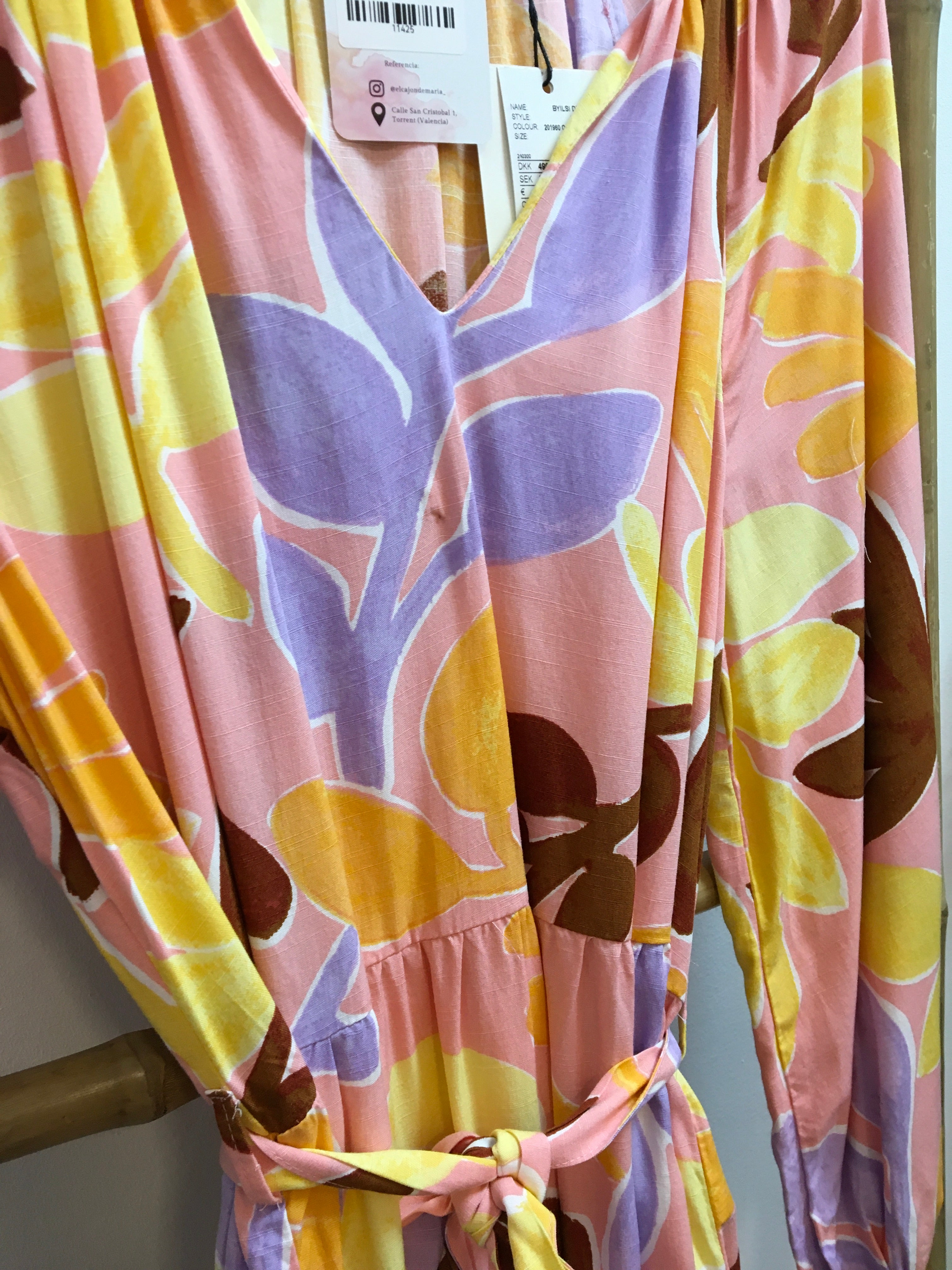 Vestido rosa flores