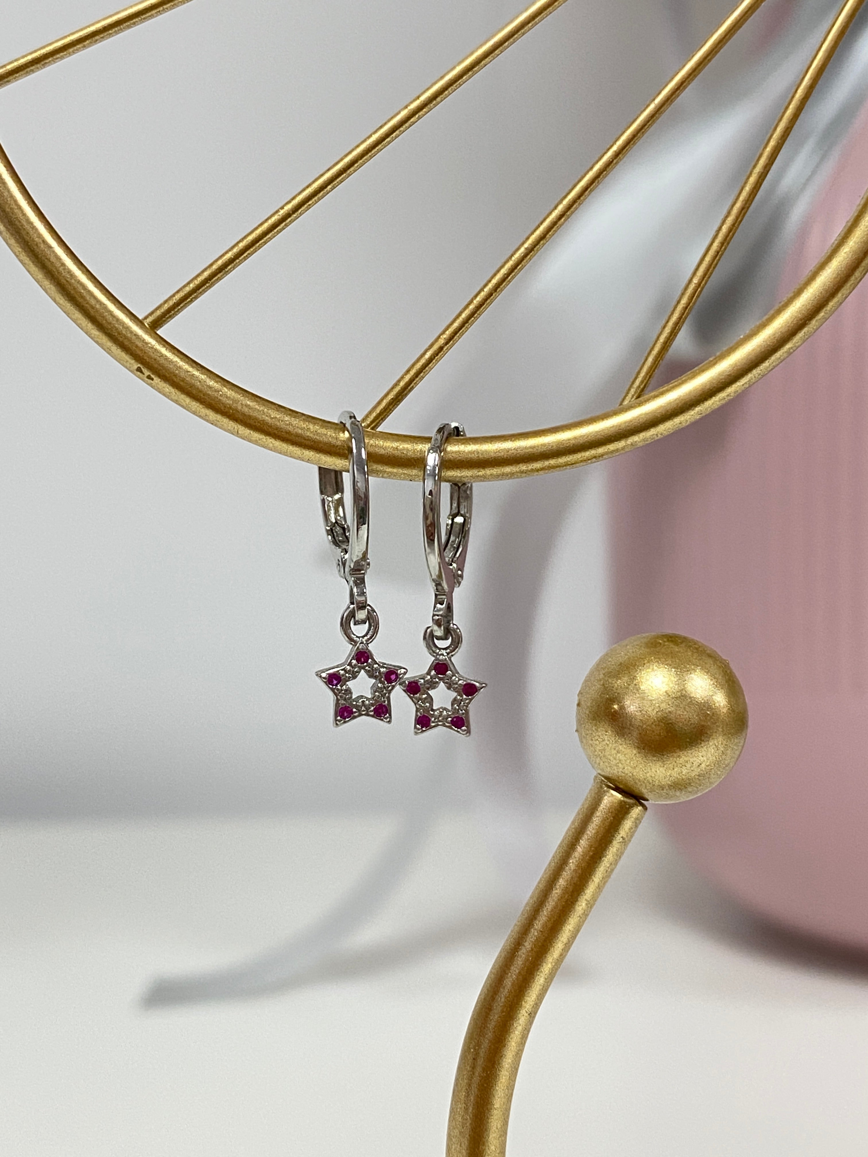 Pendientes estrella aro circonitas