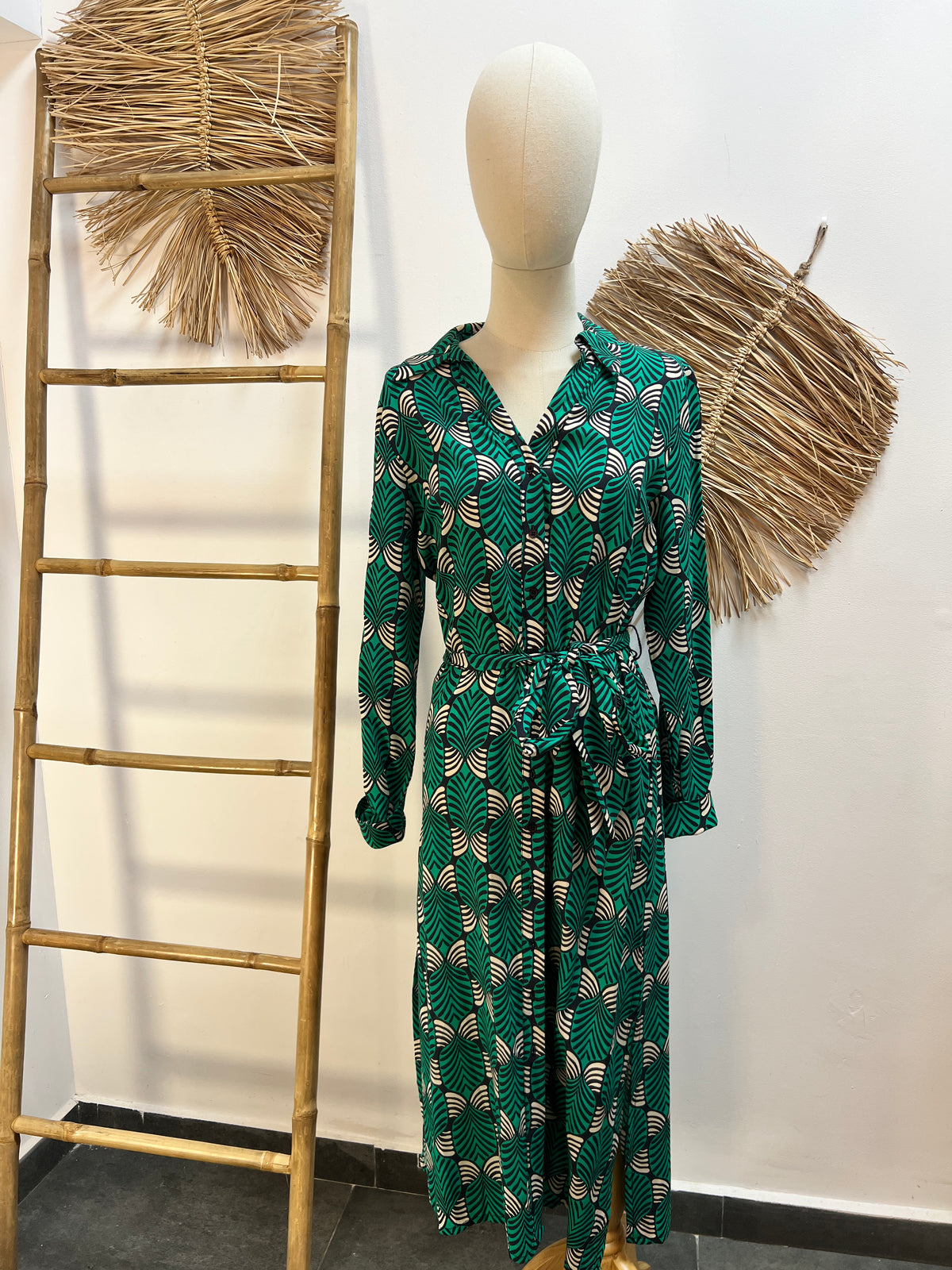 Vestido midi hojas CF