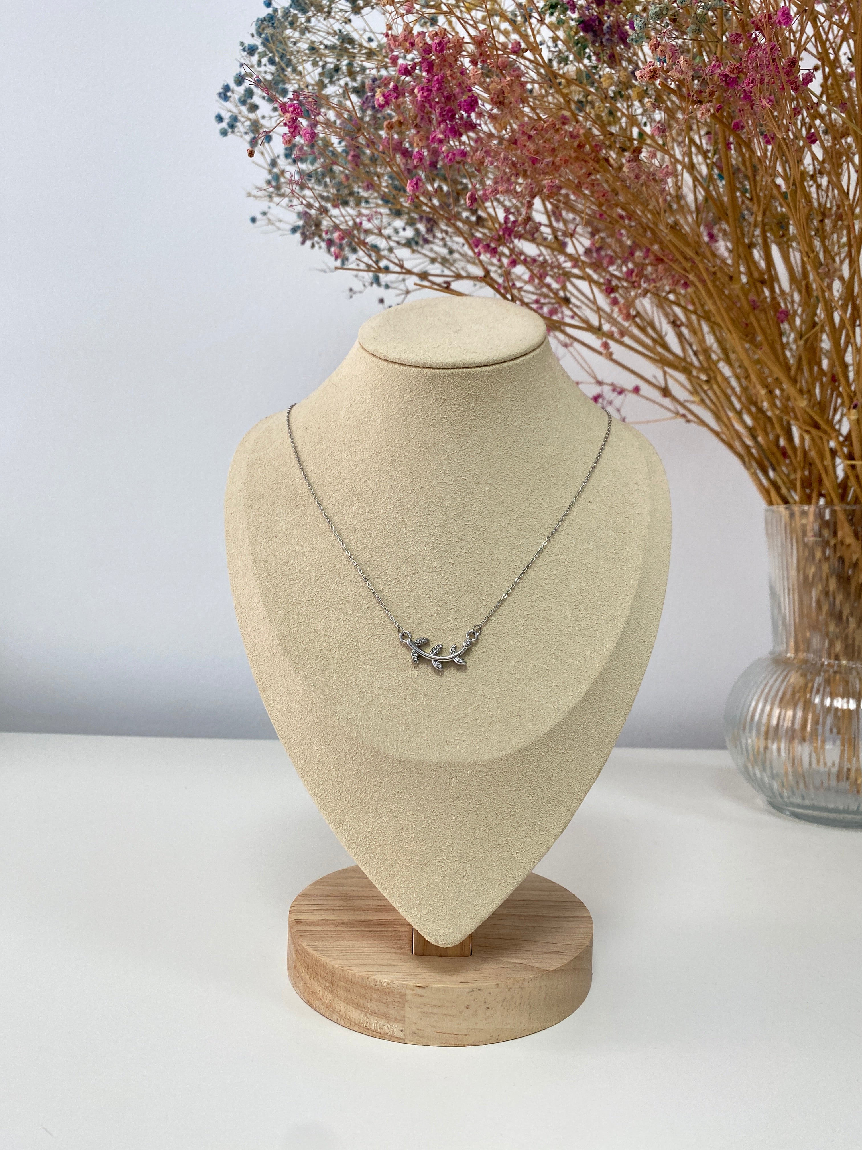 Collar rama circonitas blancas