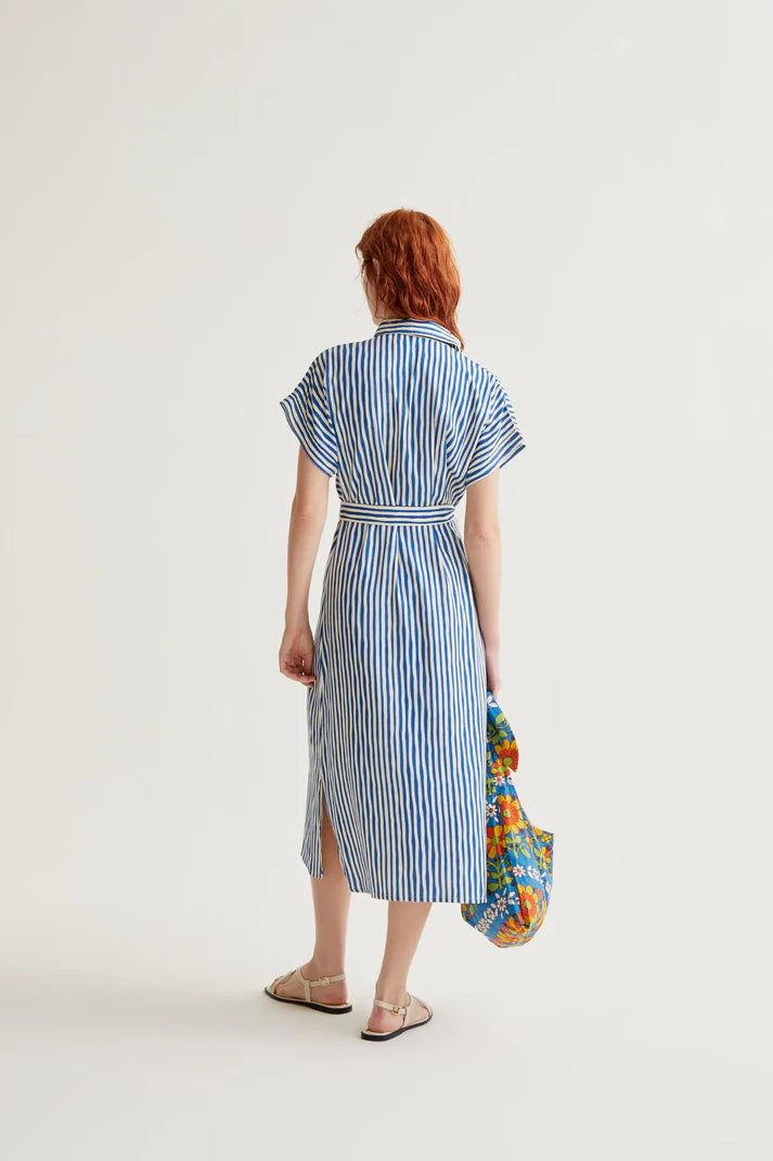 Vestido midi con estampado Lavagna Blue Compañía Fantástica