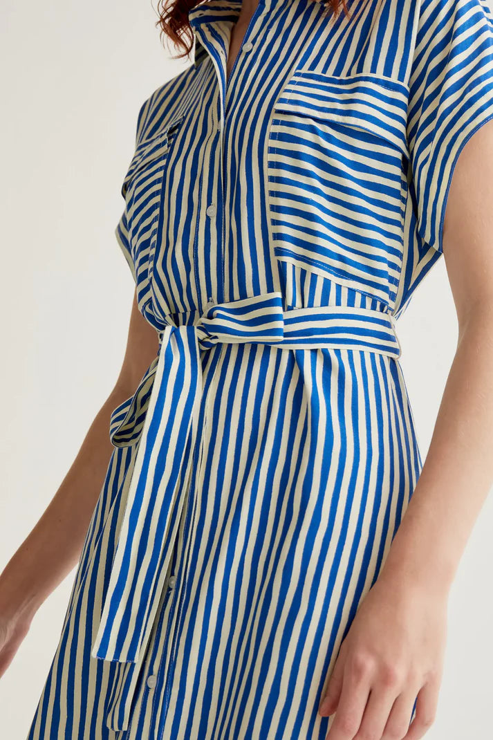 Vestido midi con estampado Lavagna Blue Compañía Fantástica