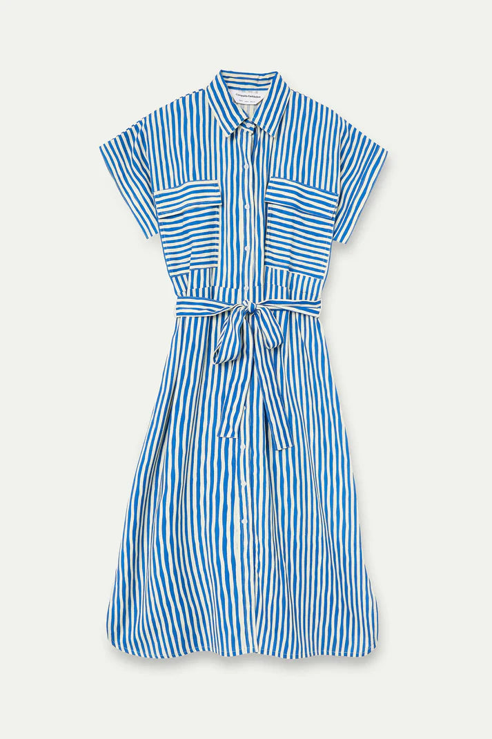 Vestido midi con estampado Lavagna Blue Compañía Fantástica