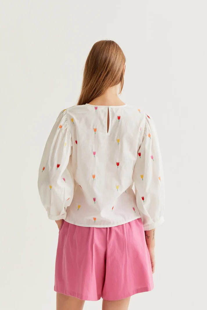 Top 100% algodón con estampado Multi Tulip Compañía Fantástica