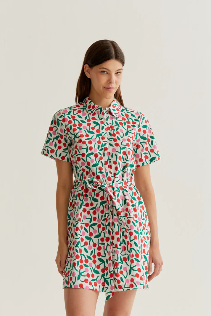 Vestido corto con estampado Guinda Compañía Fantástica