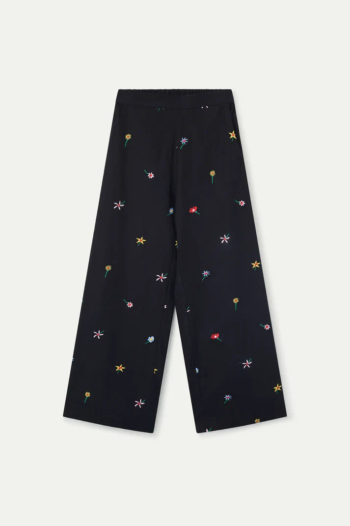 Pantalon con estampado Black Gardener Flowers Compañia Fantastica