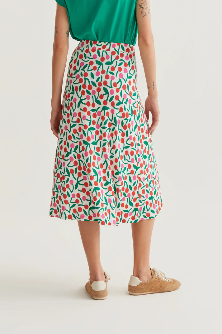 Falda midi con estampado Guinda Compañía fantástica