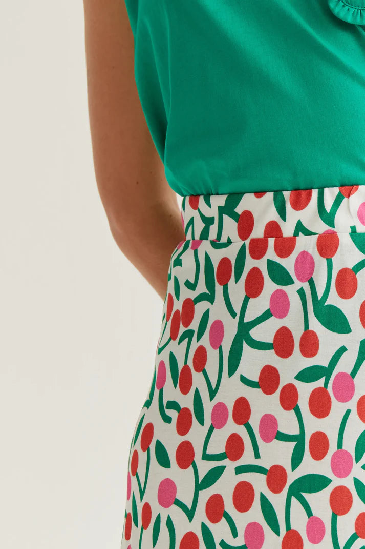 Falda midi con estampado Guinda Compañía fantástica