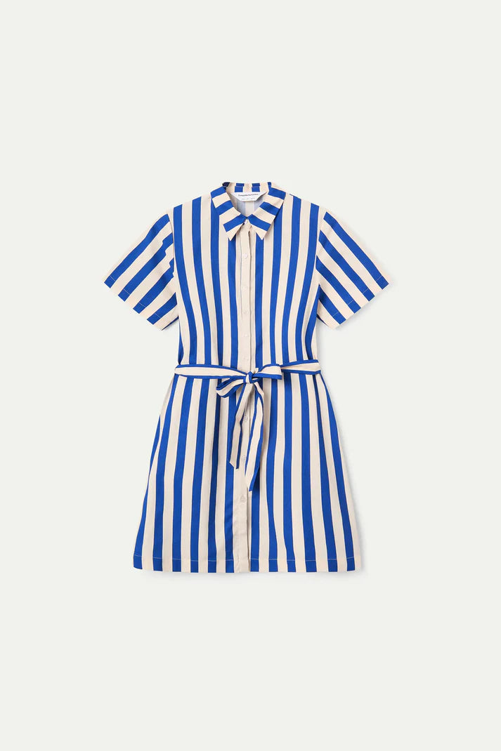 Vestido corto con estampado Bamboo Blue