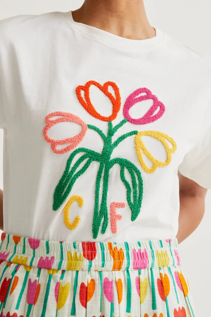 Camiseta con bordado de Tulipanes Compañía Fantástica