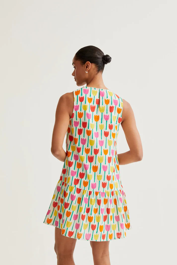 Vestido corto con estampado Tulipa Compañía Fantástica