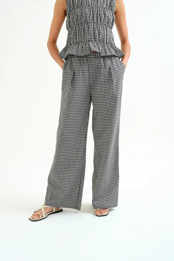 Pantalón cuadros vichy negro Compañía Fantástica