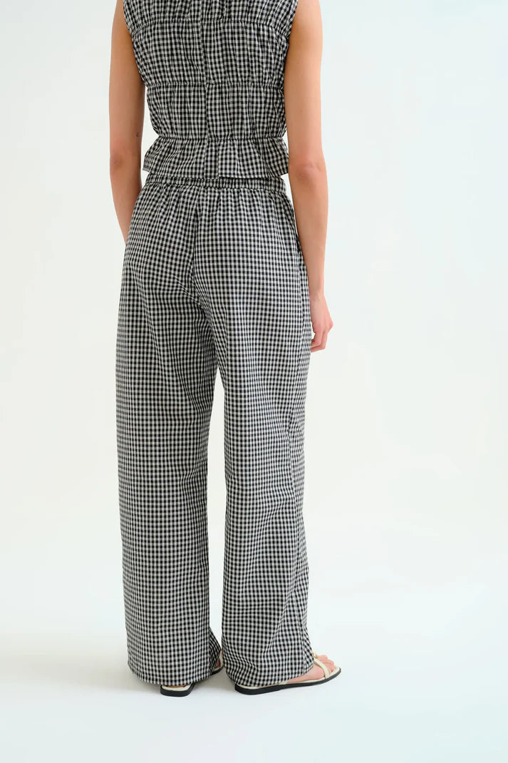 Pantalón cuadros vichy negro Compañía Fantástica