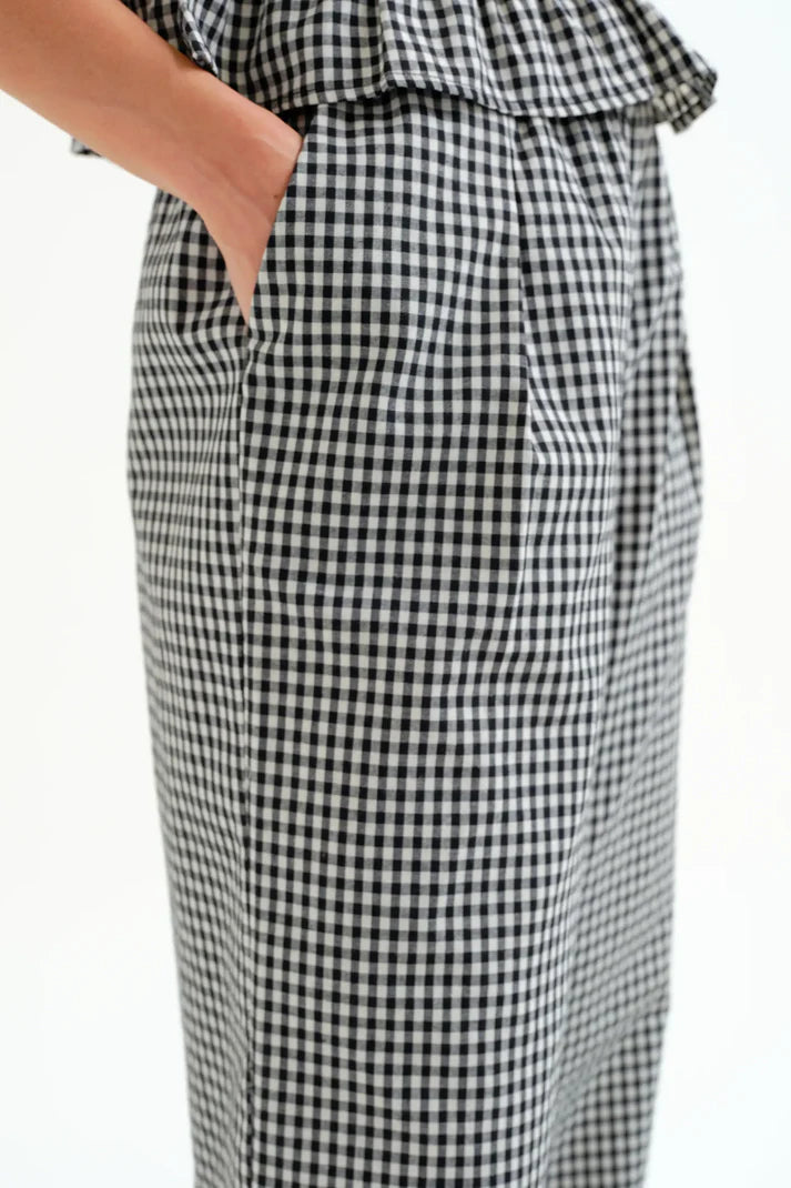 Pantalón cuadros vichy negro Compañía Fantástica