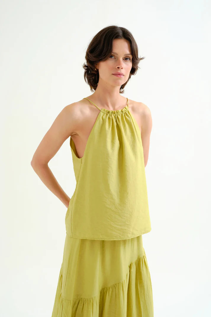 Top halter verde Compañía Fantástica