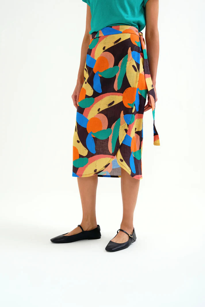 Falda midi con estampado Tutti Frutti Compañía Fantástica