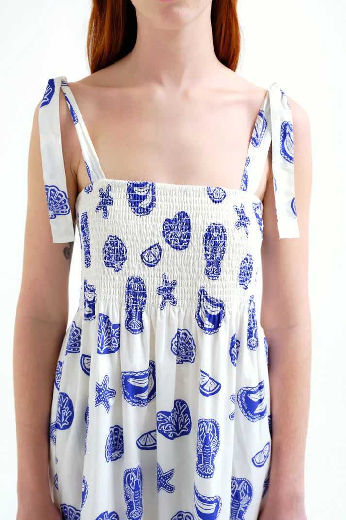 Vestido largo con estampado Lobster Compañía Fantástica