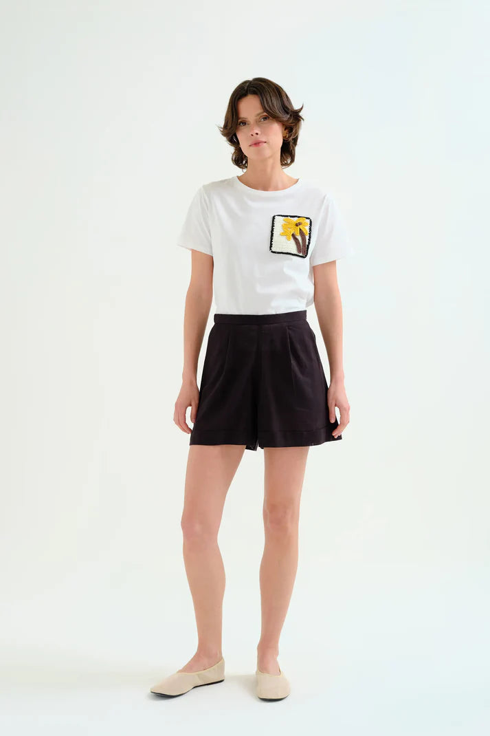 Camiseta 100% algodón con palmera bordada Compañía Fantástica