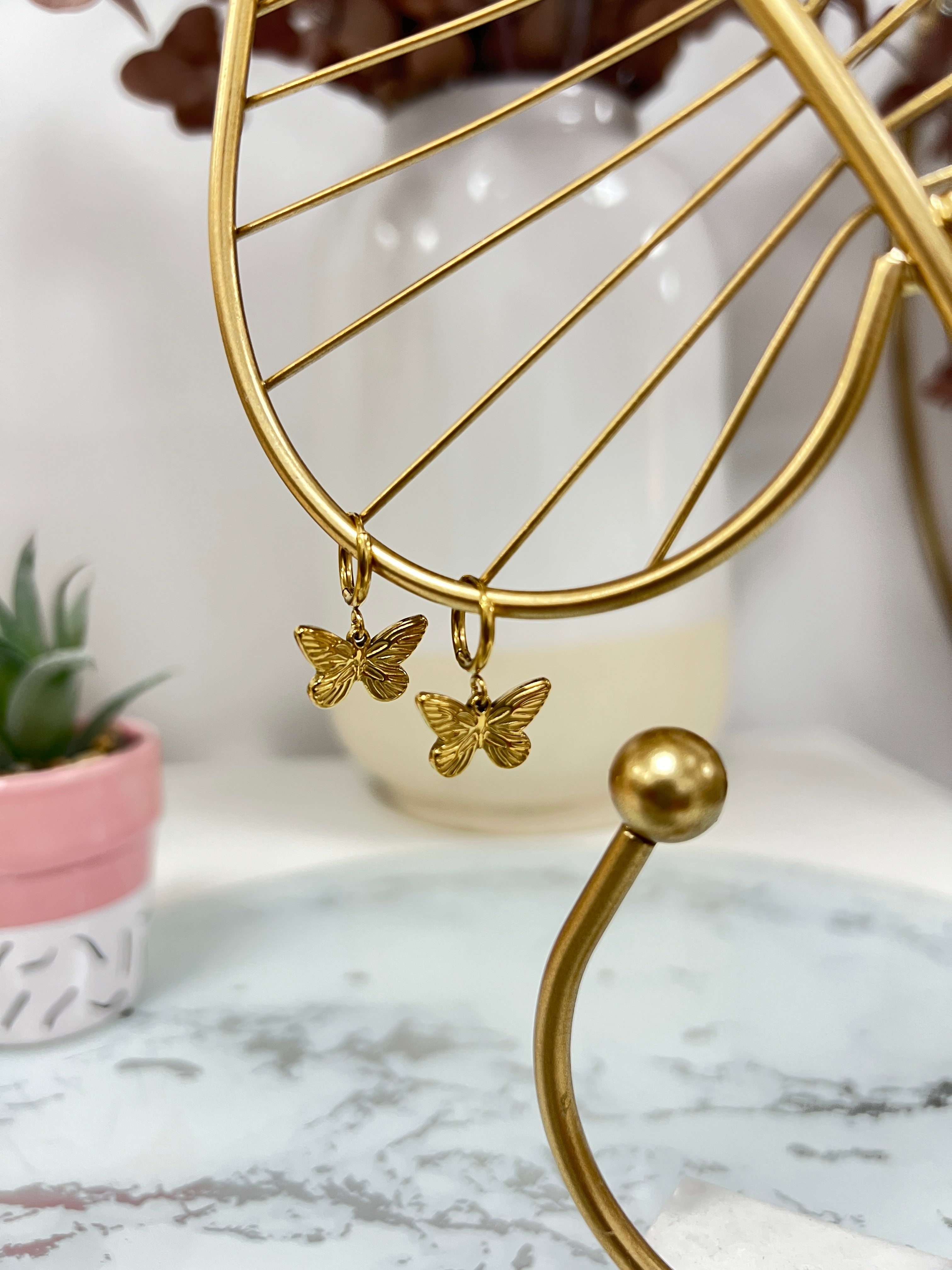 Pendientes Aro Mariposa Mediana