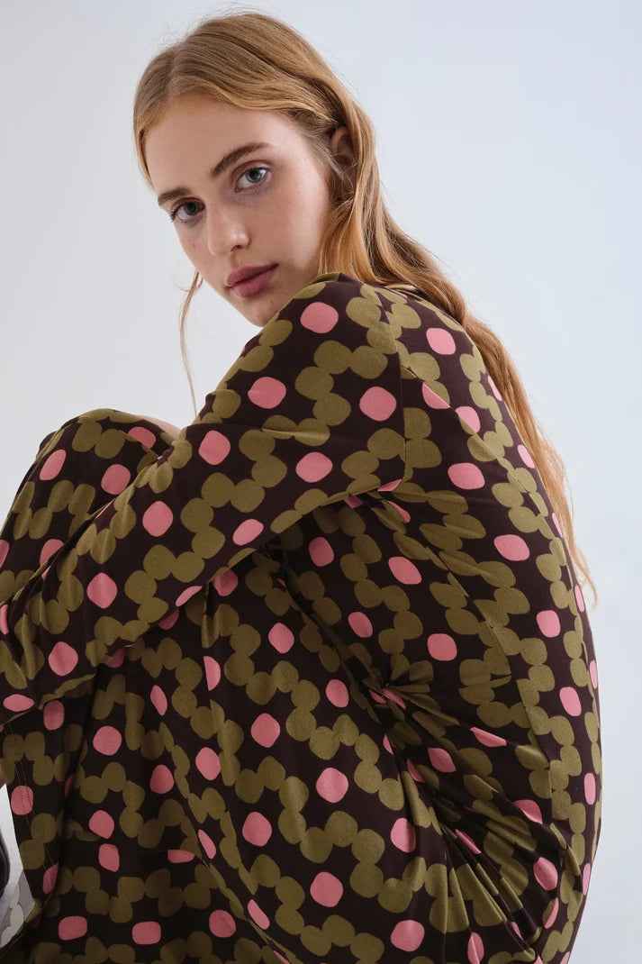 Vestido midi con estampado aberdeen Compañía Fantástica