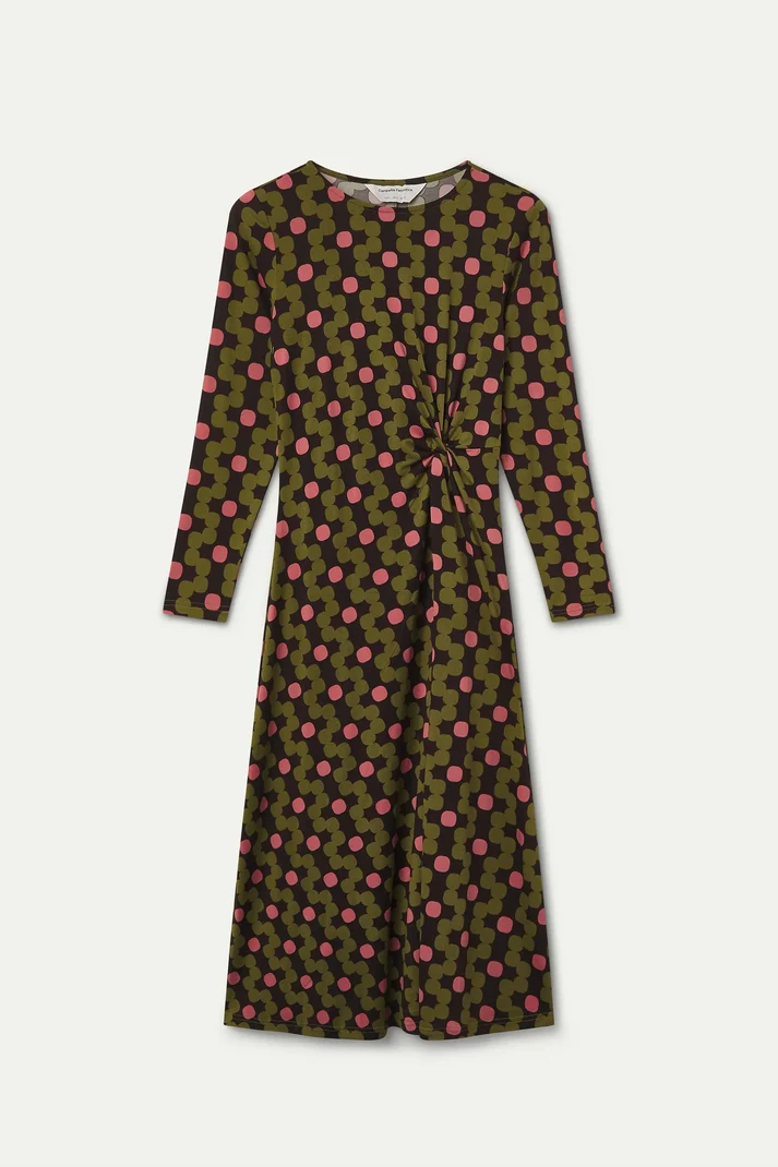 Vestido midi con estampado aberdeen Compañía Fantástica