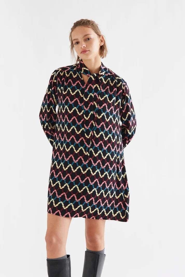 VESTIDO CORTO CON ESTAMPADO SKEIN (COMPAÑIA FANTASTICA)