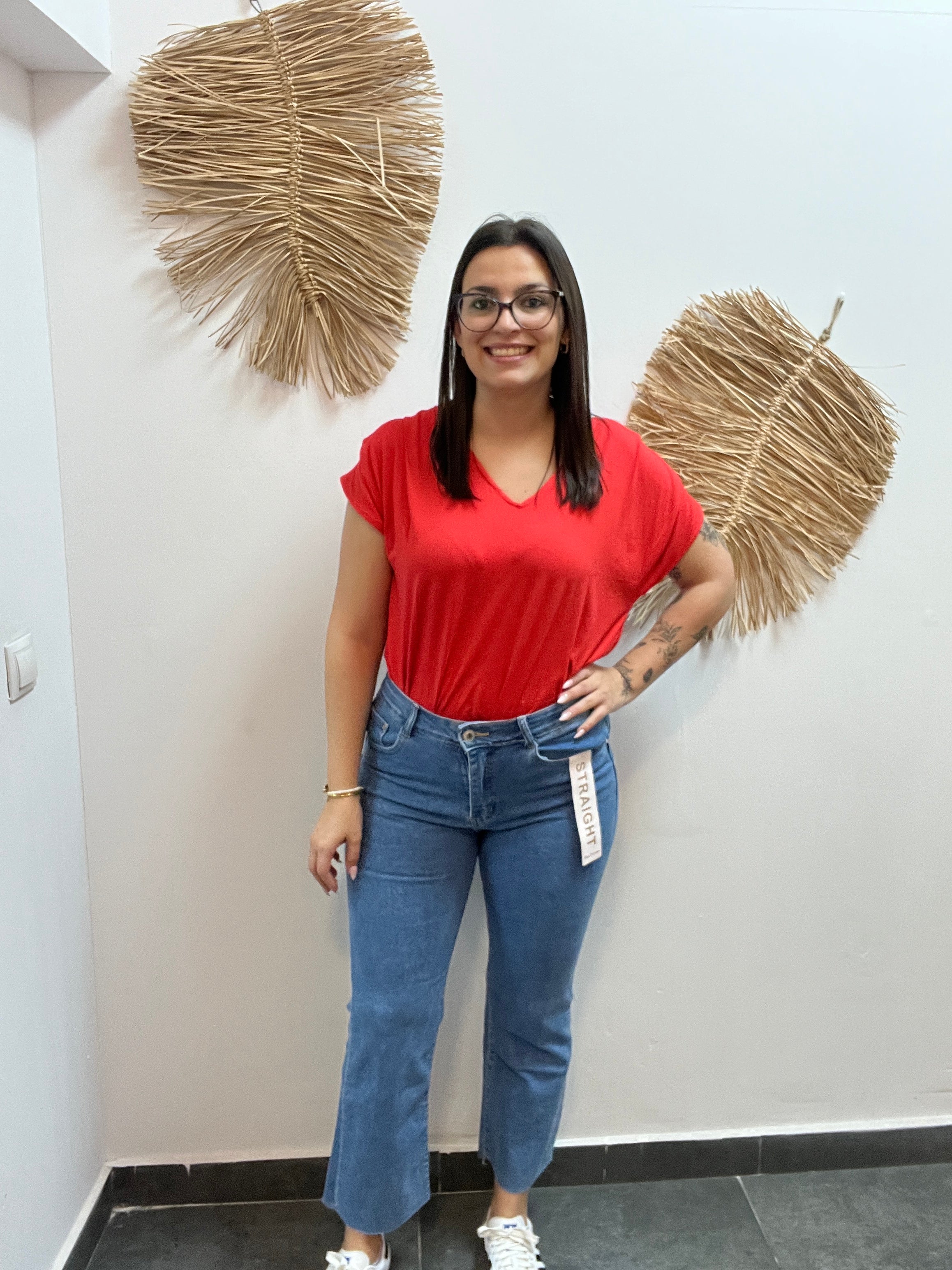 Jeans Straight Azul Claro