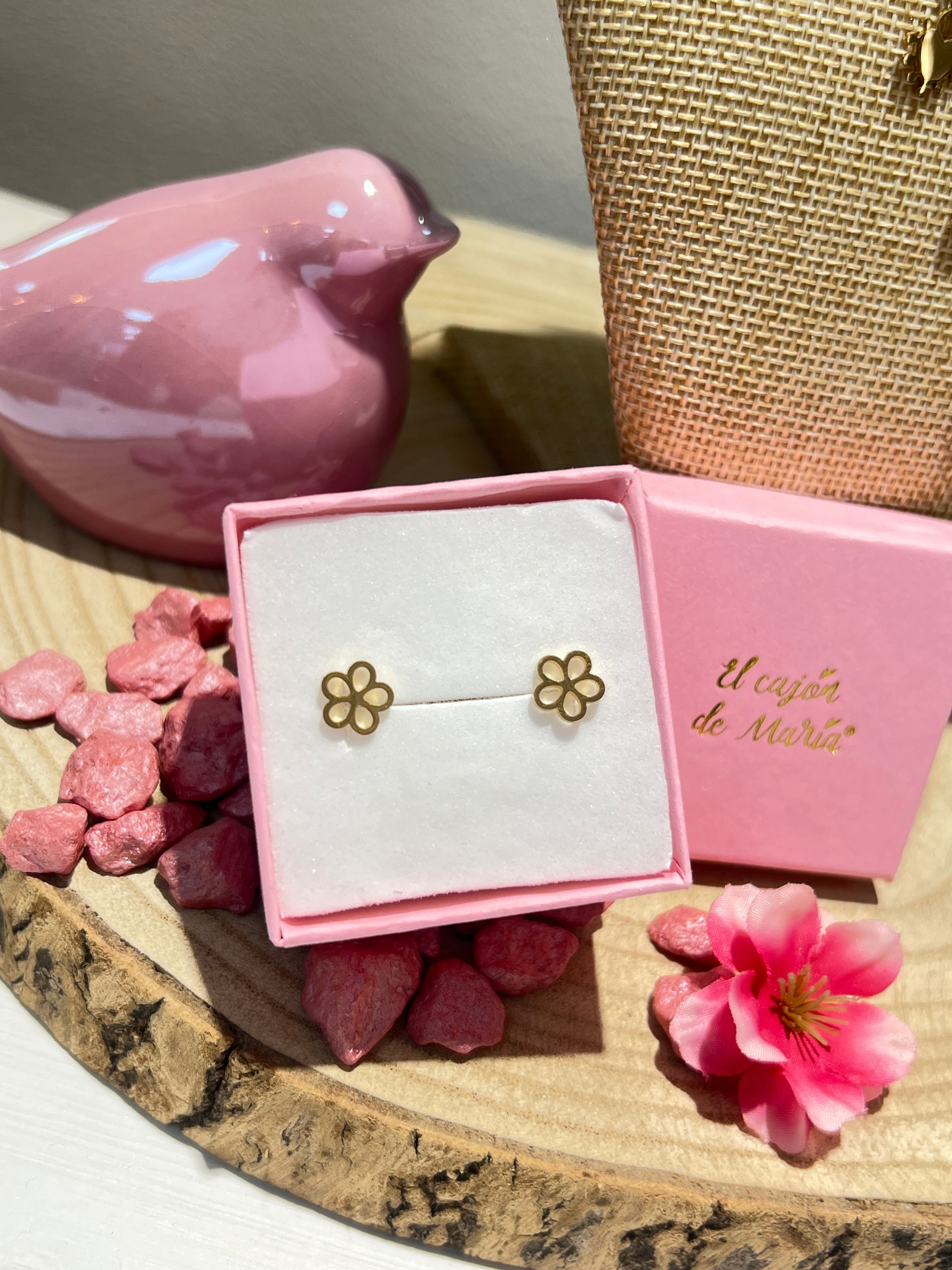 Pendientes Mini Flor Silueta