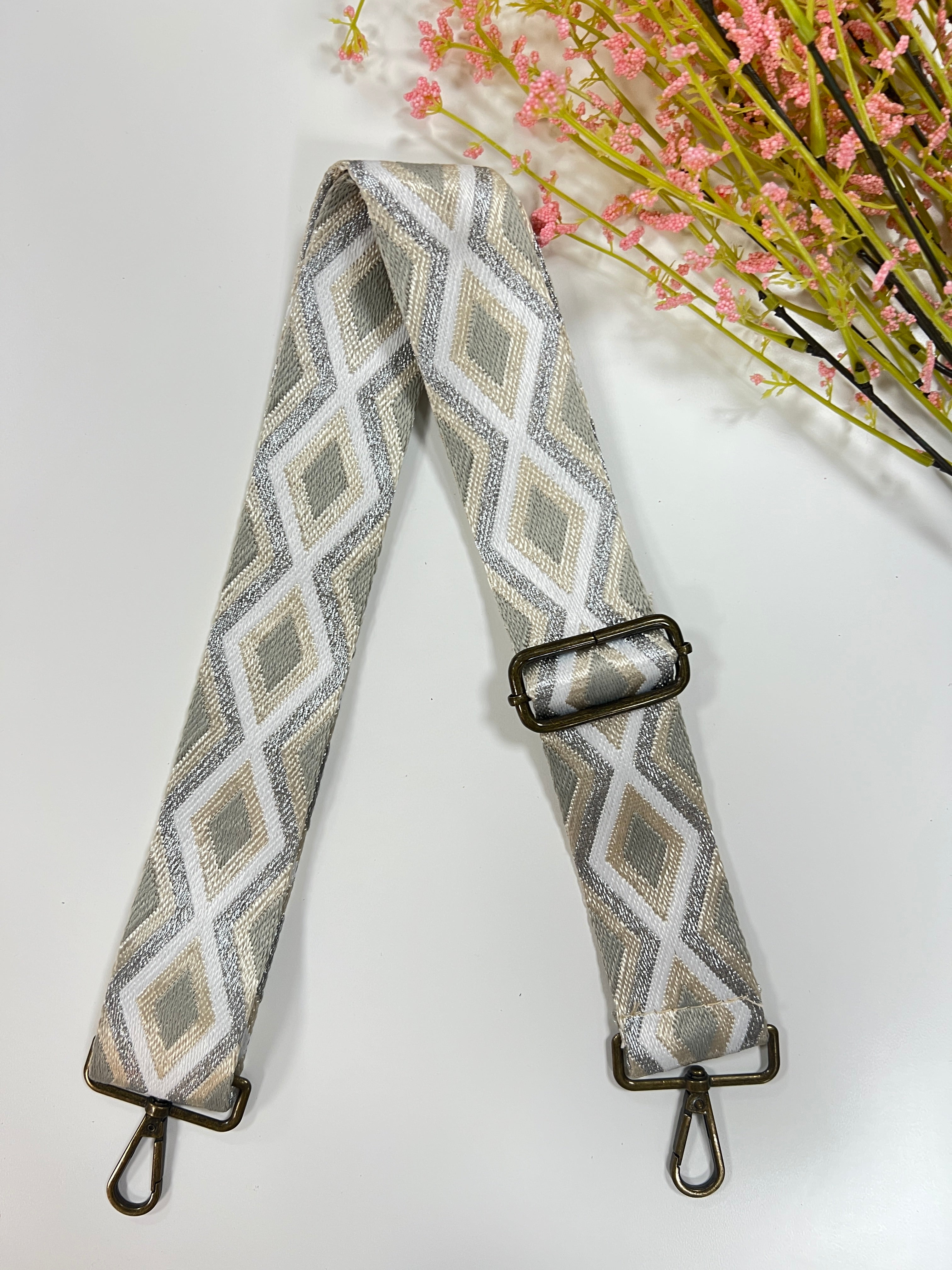 Correa rombos gris beige