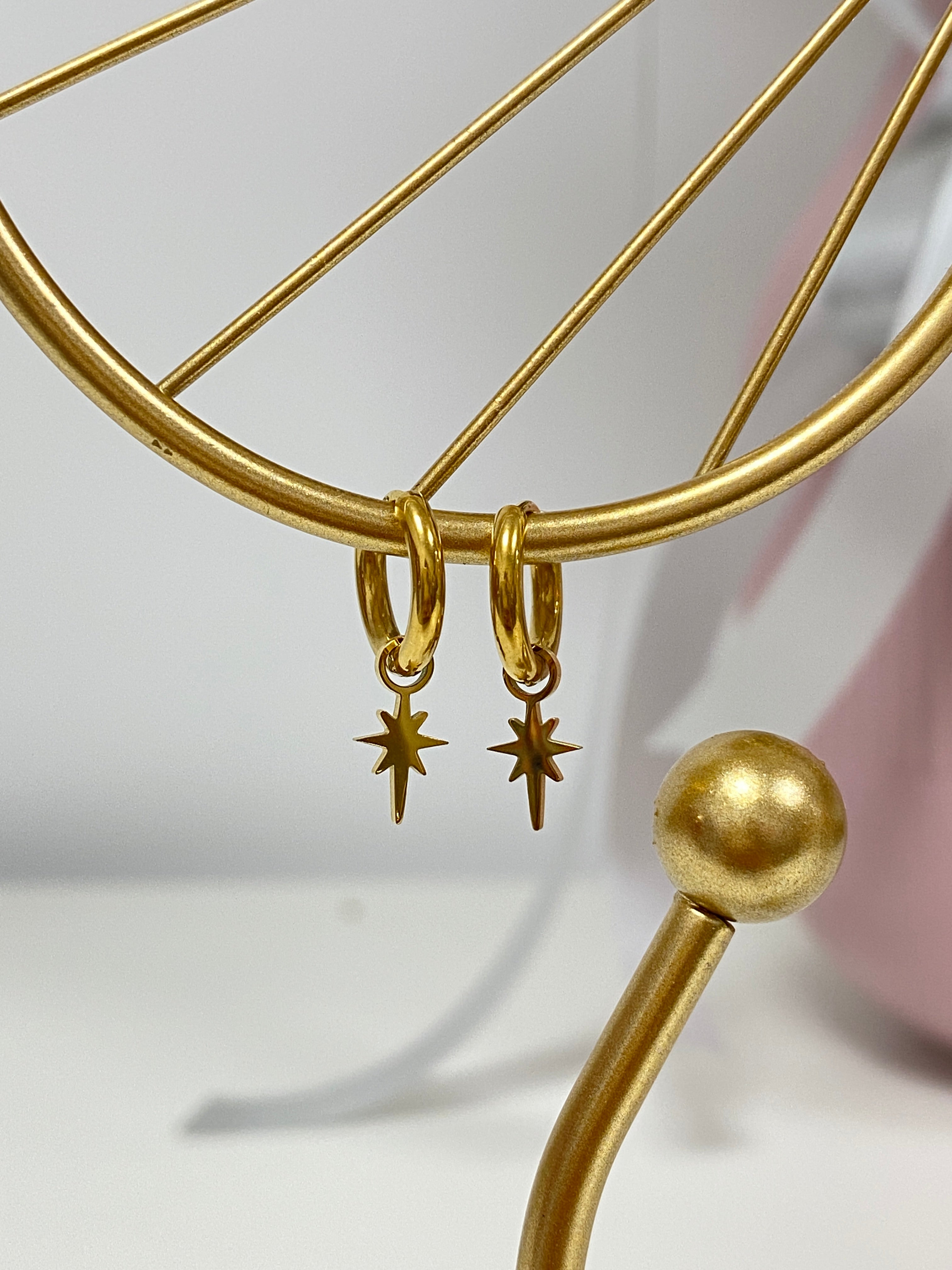 Pendientes aro estrella fugaz