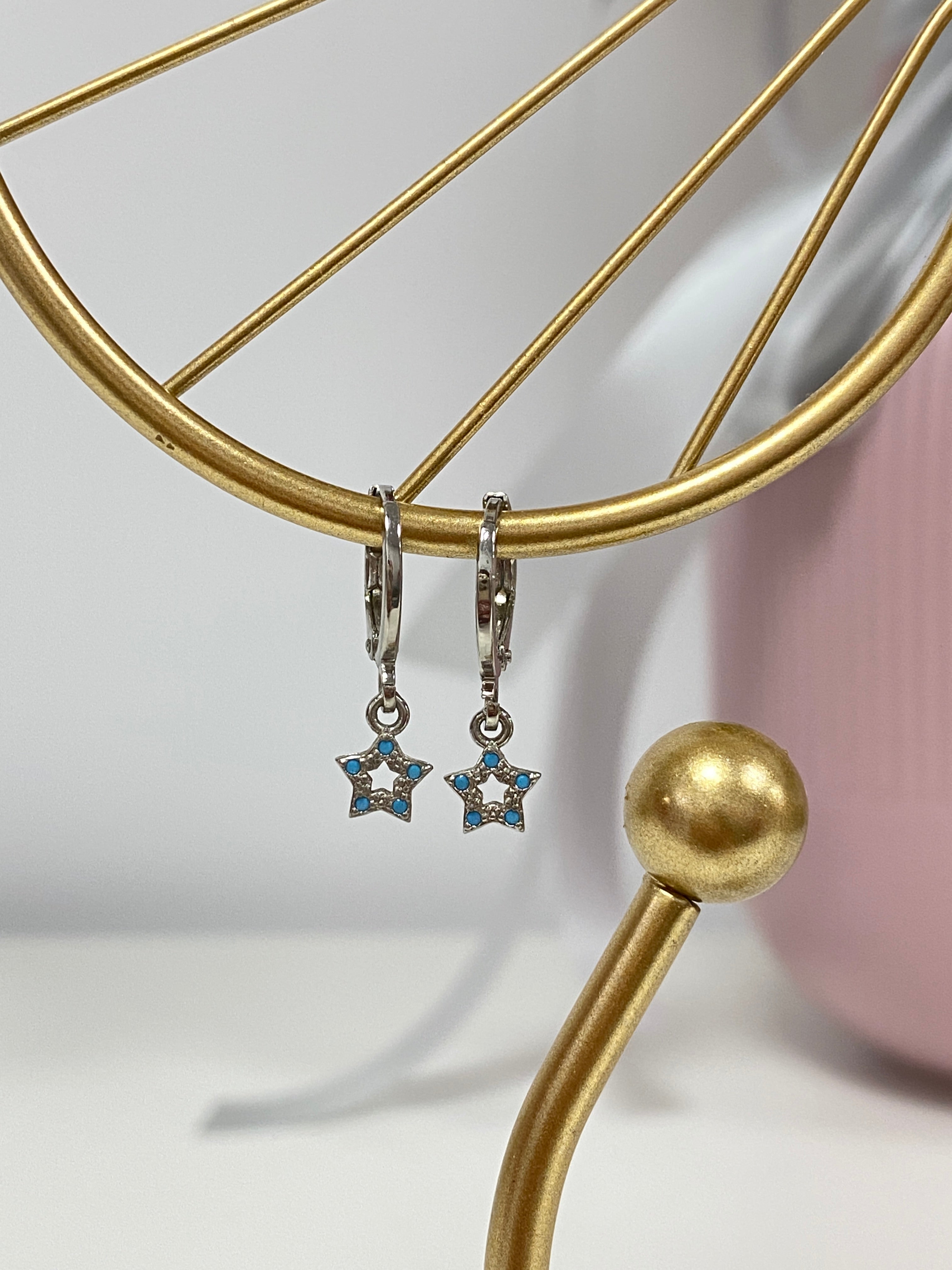 Pendientes estrella aro circonitas