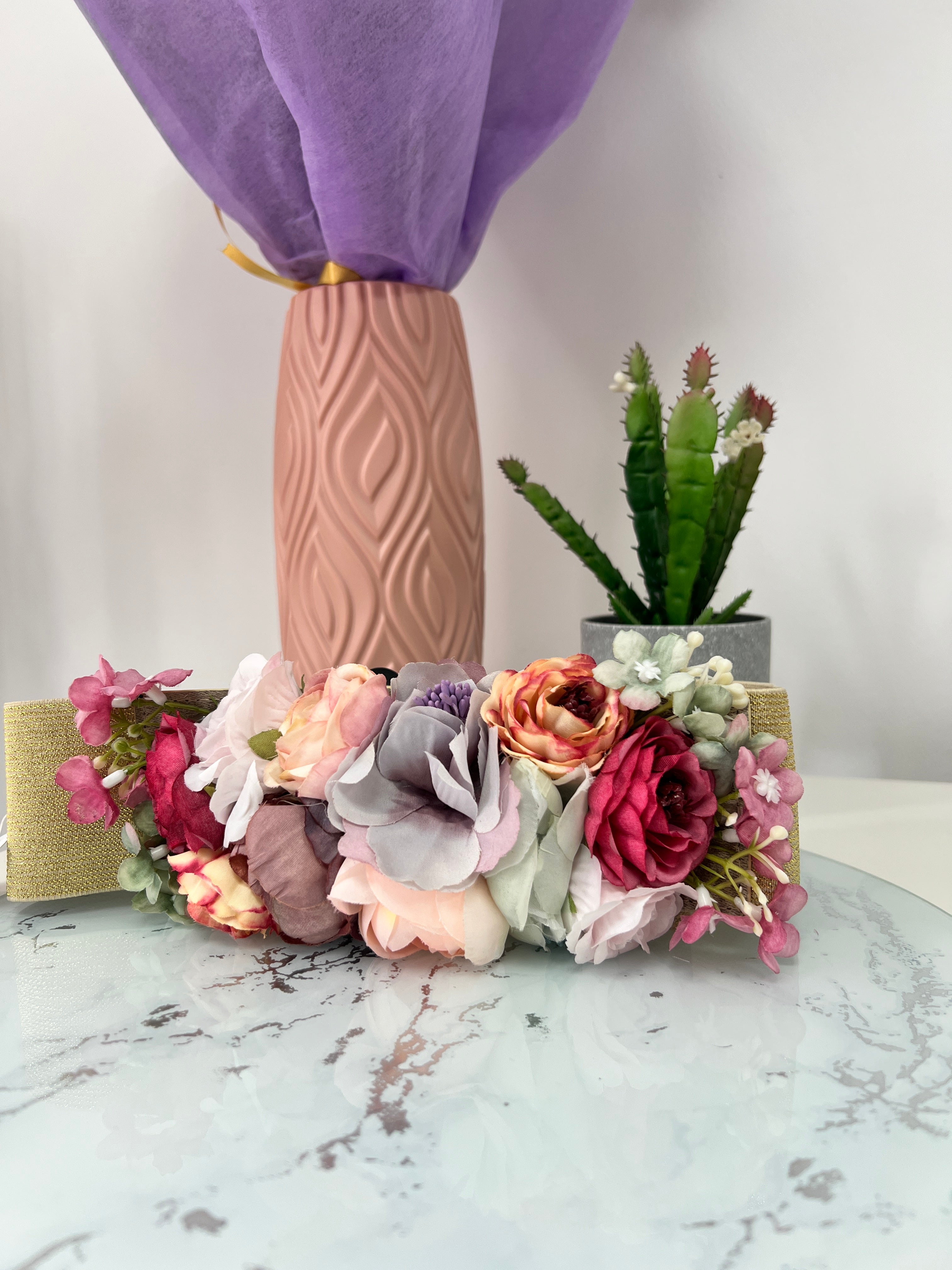 Cinturon fiesta multiflores dorado