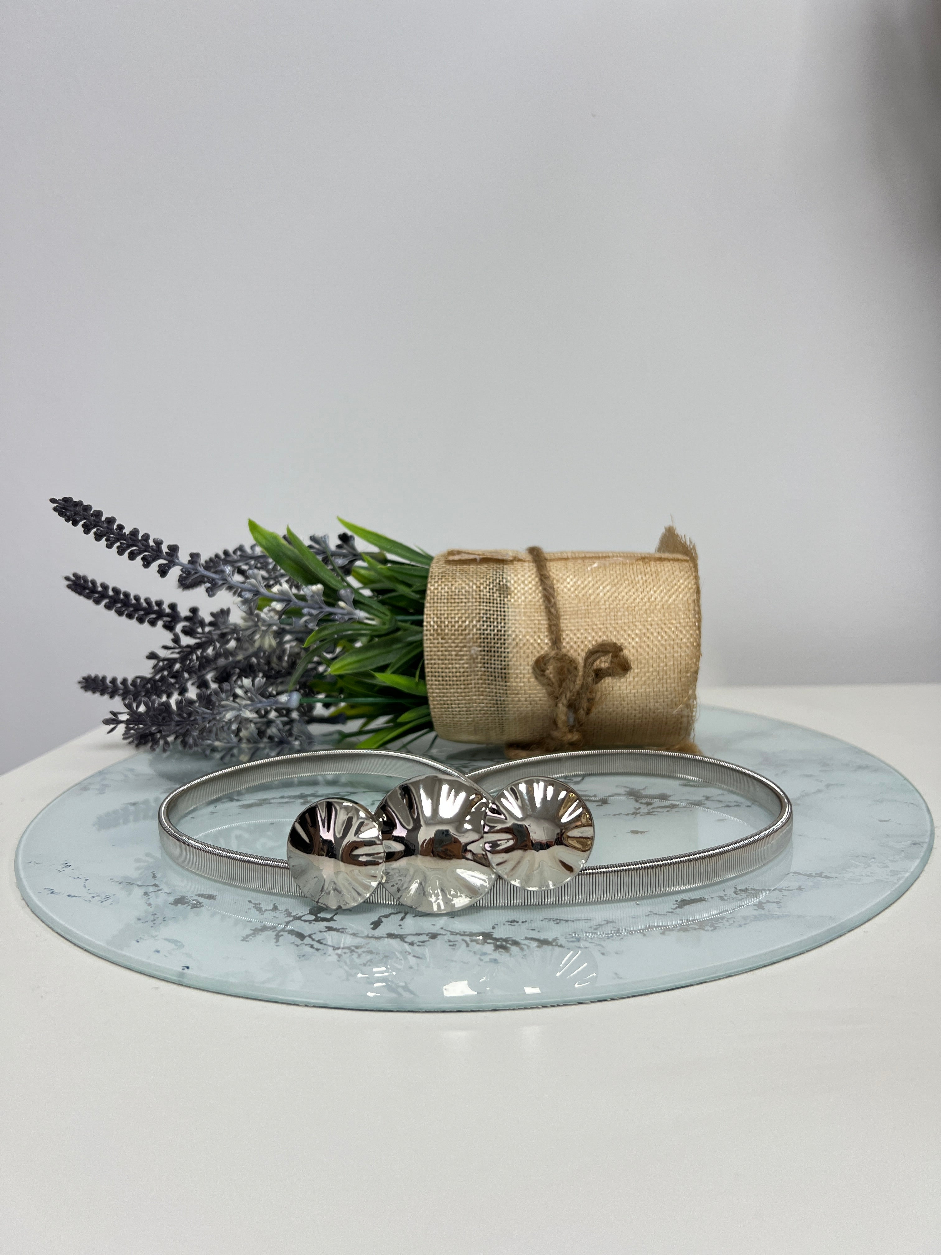 Cinturón círculos plateado