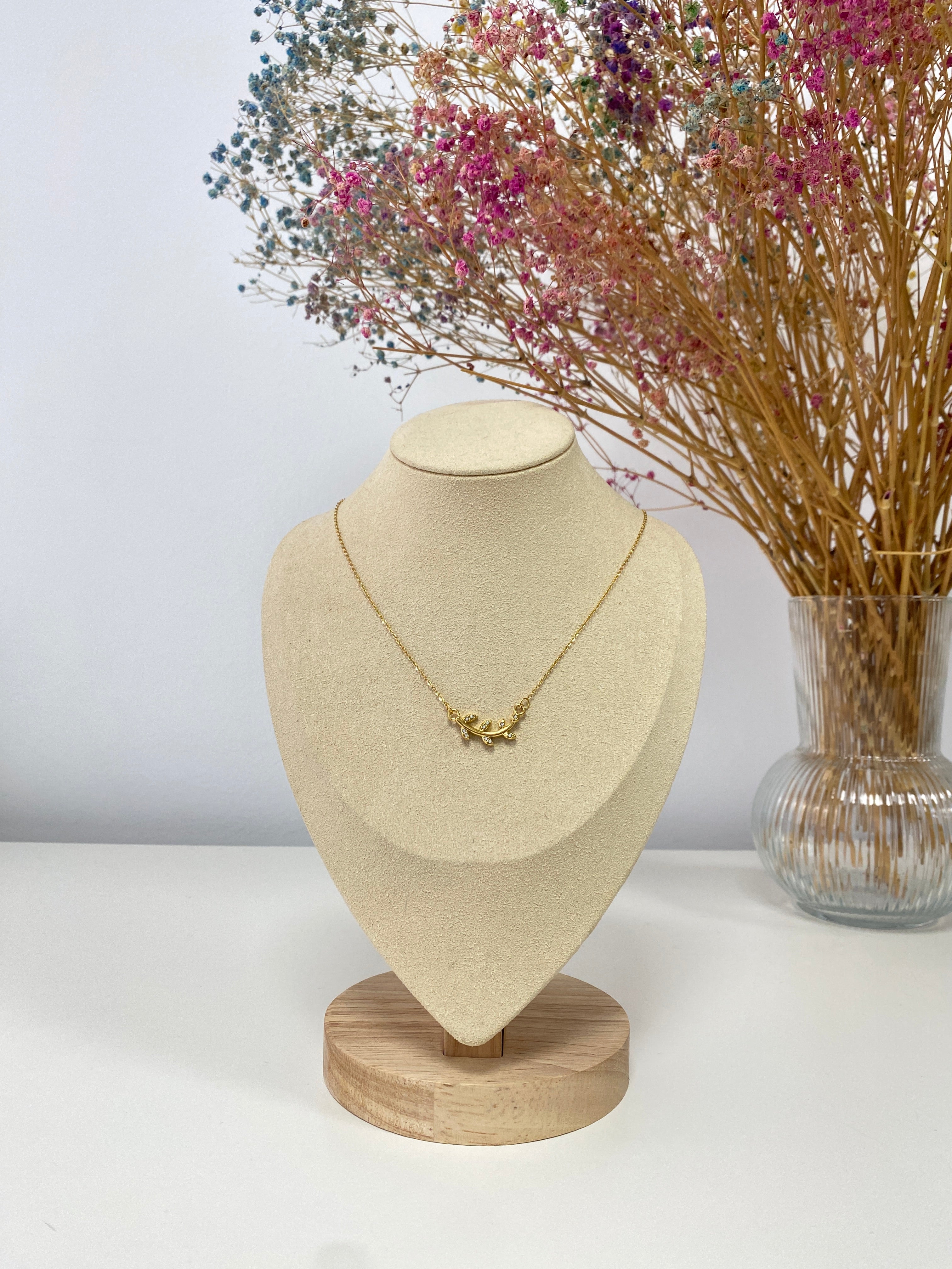 Collar rama circonitas blancas