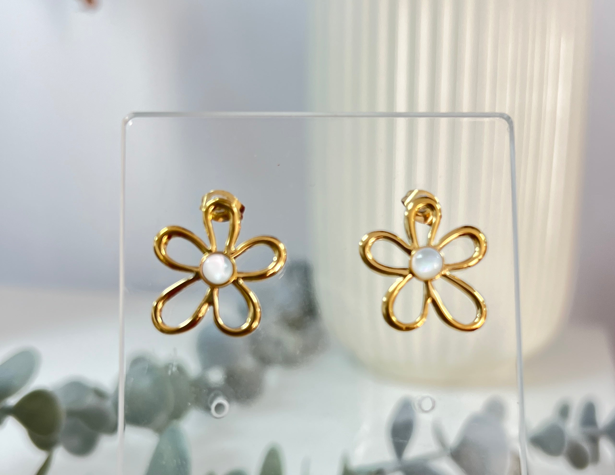 Pendientes Flor Perla