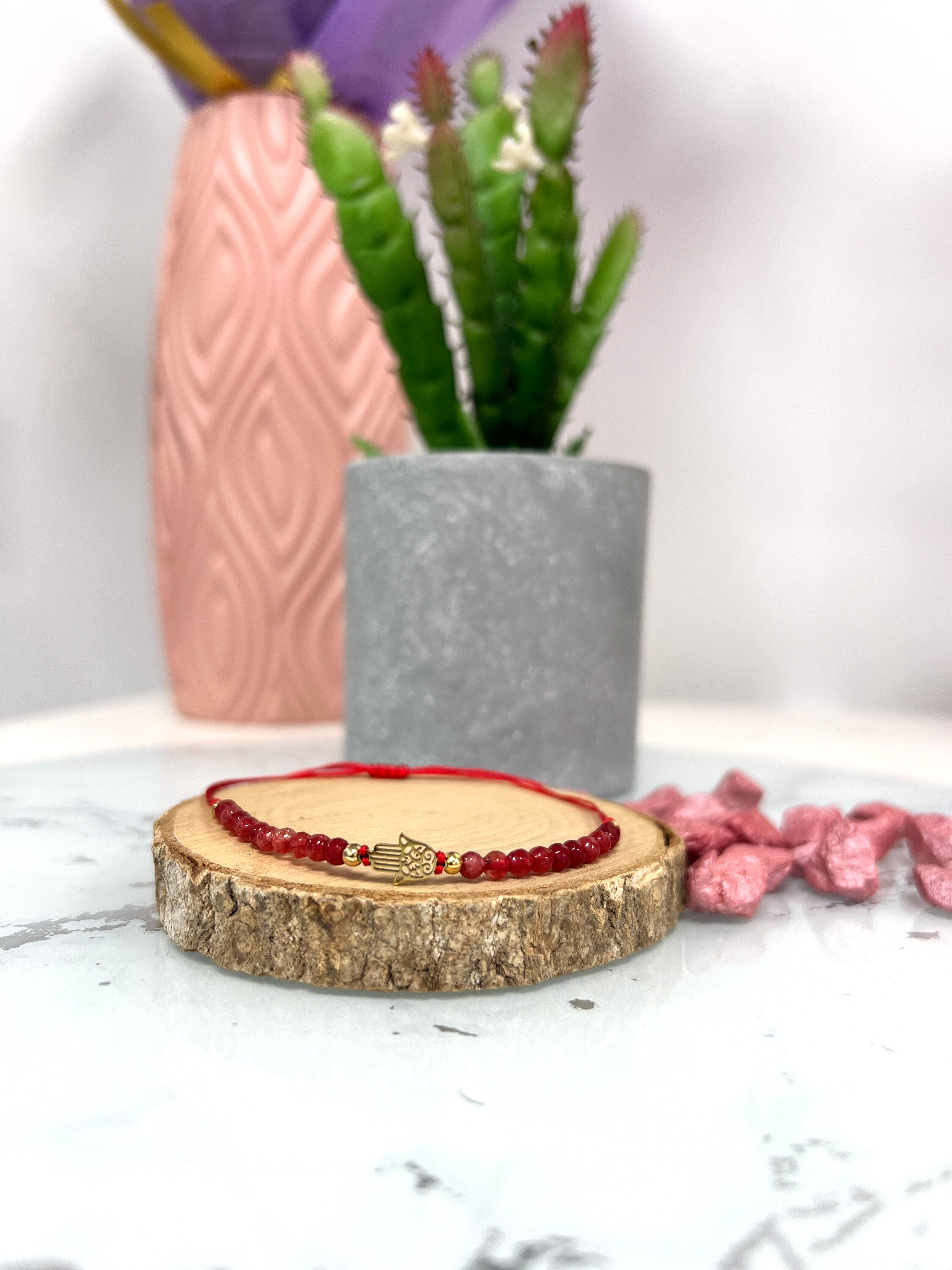 Pulsera Roja Fátima Floral