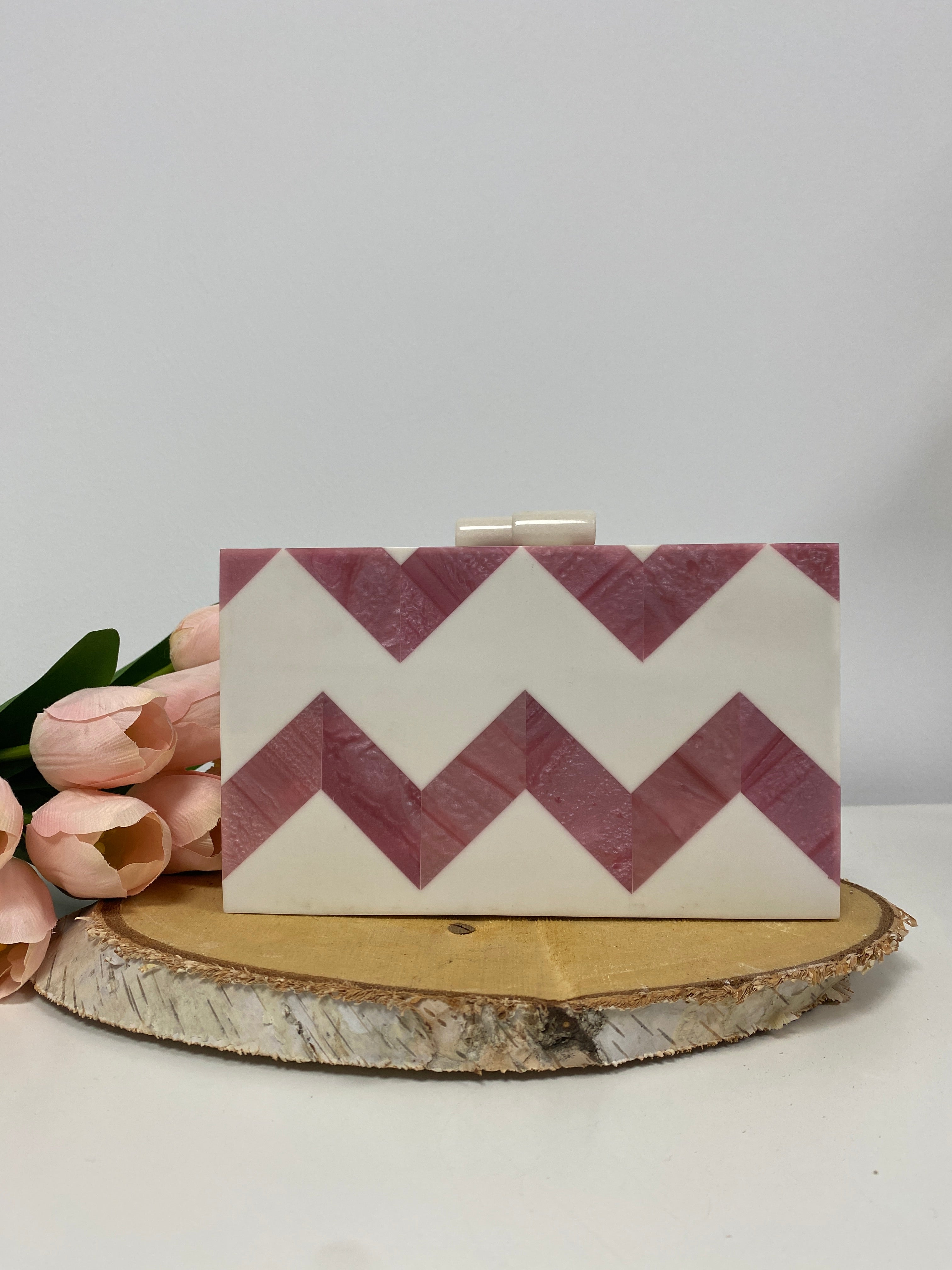 Bolso fiesta zig zag rosa